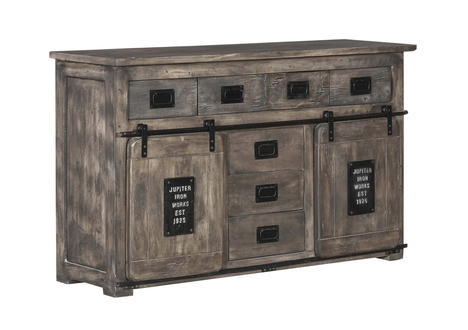 Massivmoebel24 Sideboard (Sideboard Mango 150x45x90 grau günstig online kaufen