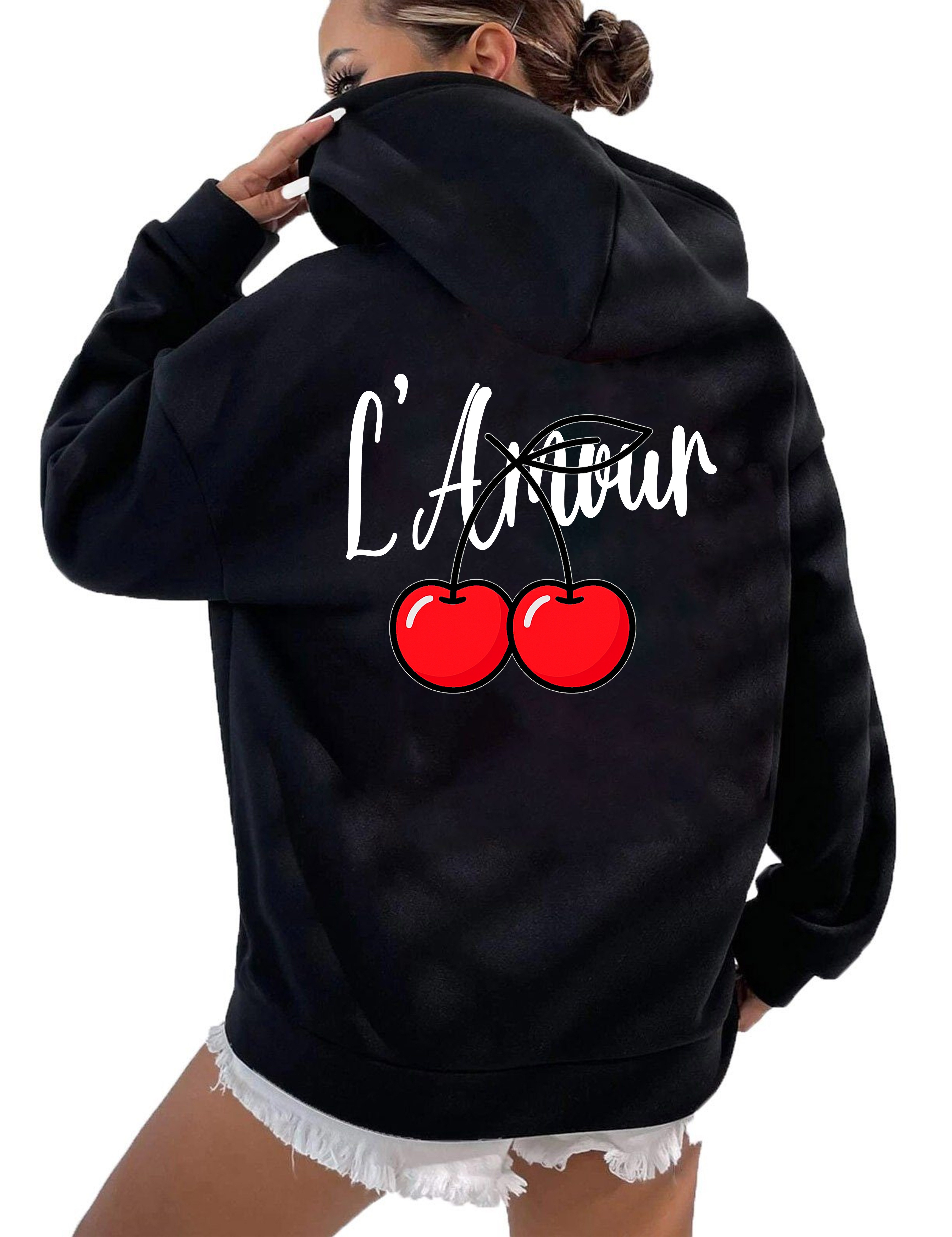 RMK Kapuzenpullover Damen Pullover L'Amour Winter Hoodie Hoody Oversized Sw günstig online kaufen