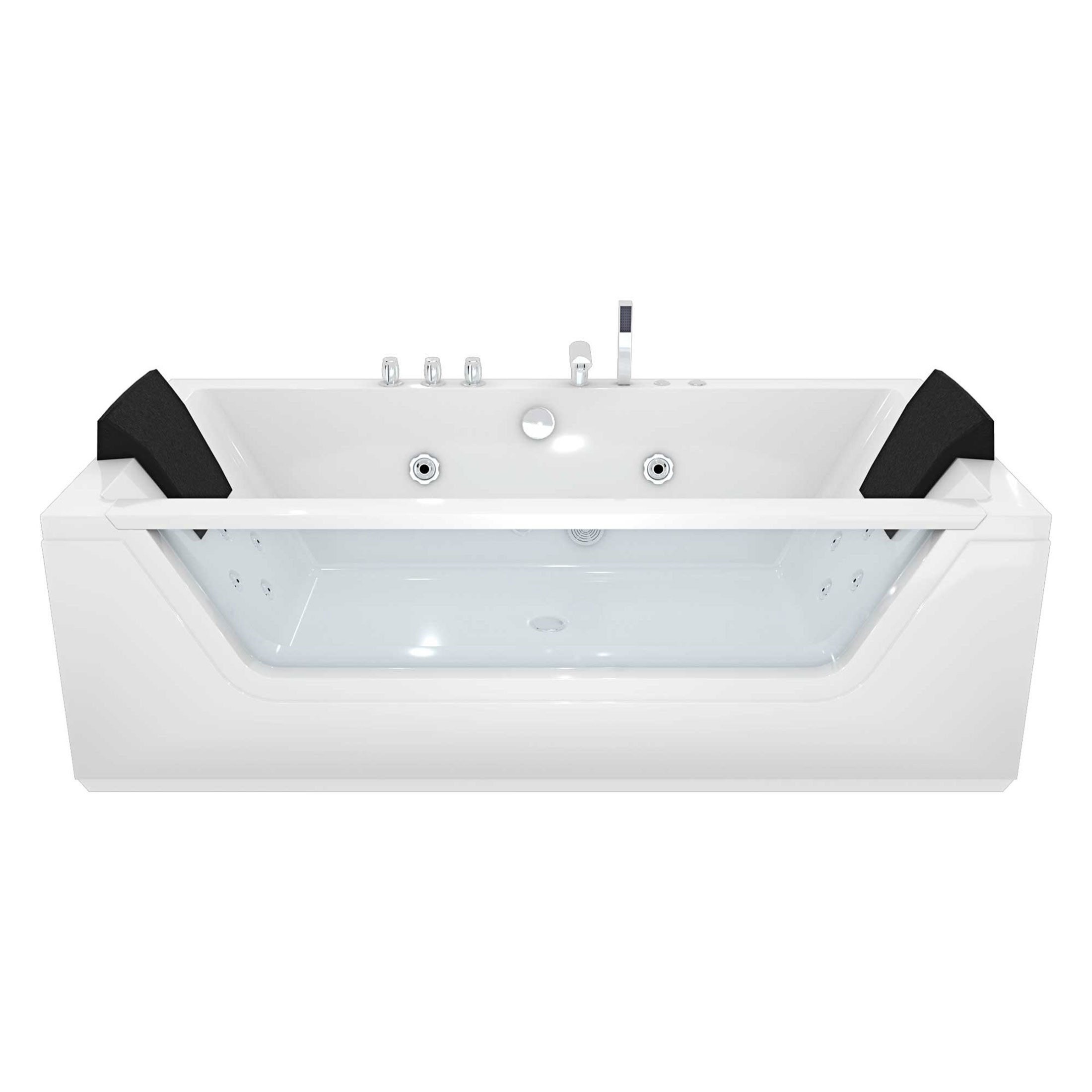 AcquaVapore Whirlpool-Badewanne Whirlpool Badewanne Wanne AcquaVapore W83-TH-B-ALL, (1-tlg), mit Ablaufgarnitur