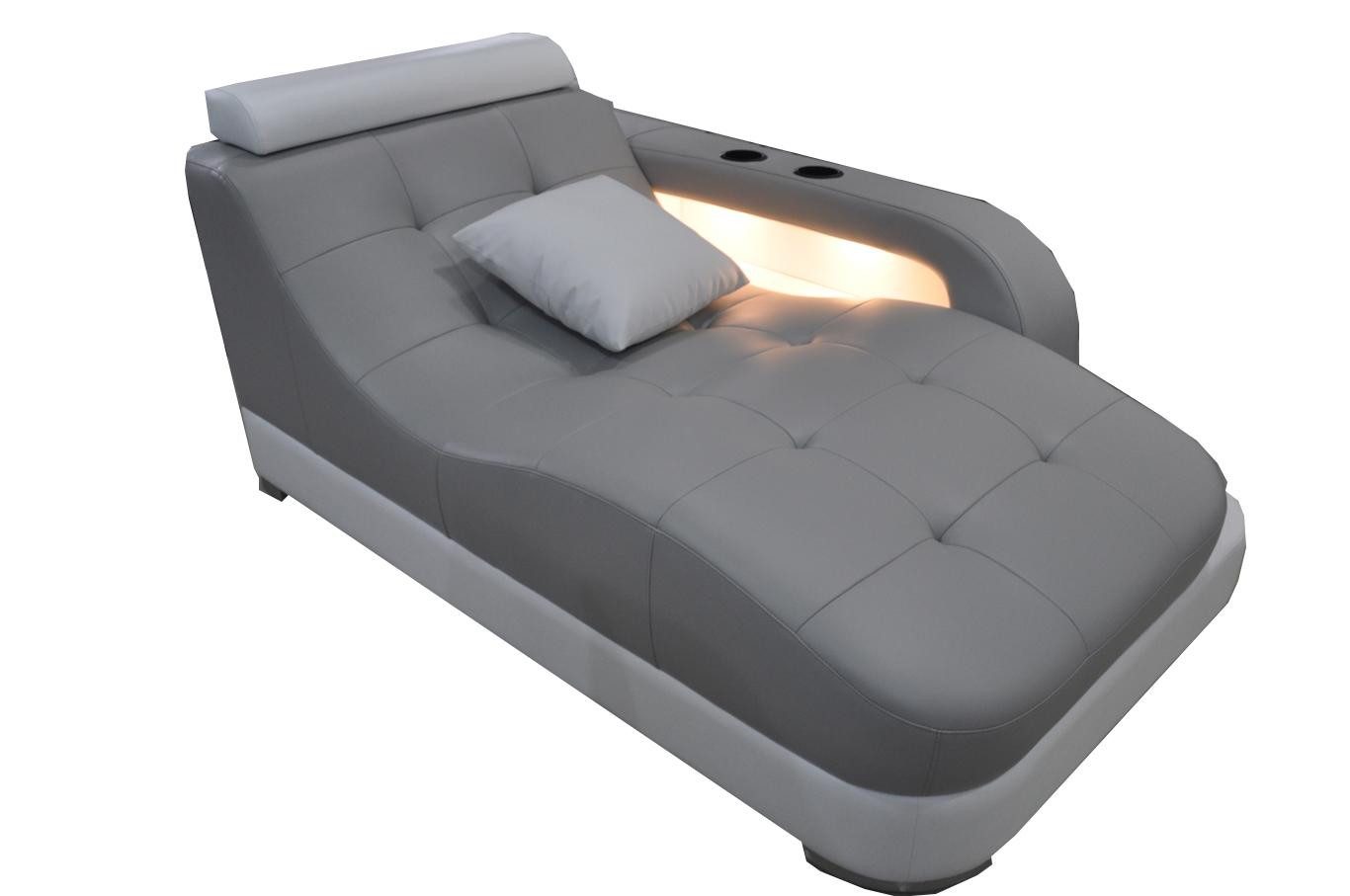 JVmoebel Chaiselongue Designer Leder Chaiselongues Liege Ottomane Sofa Echtes Leder Relax, Made in Europa