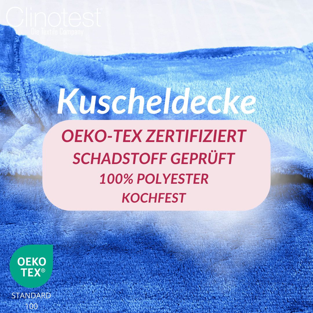 Wohndecke Kuscheldecke aus 100% Polyester, 150x220 cm, Clinotest, Kochfest ohne Einlaufen oder Fusseln, auch als Sofadecke & Tagesdecke – Bild 4 von 5