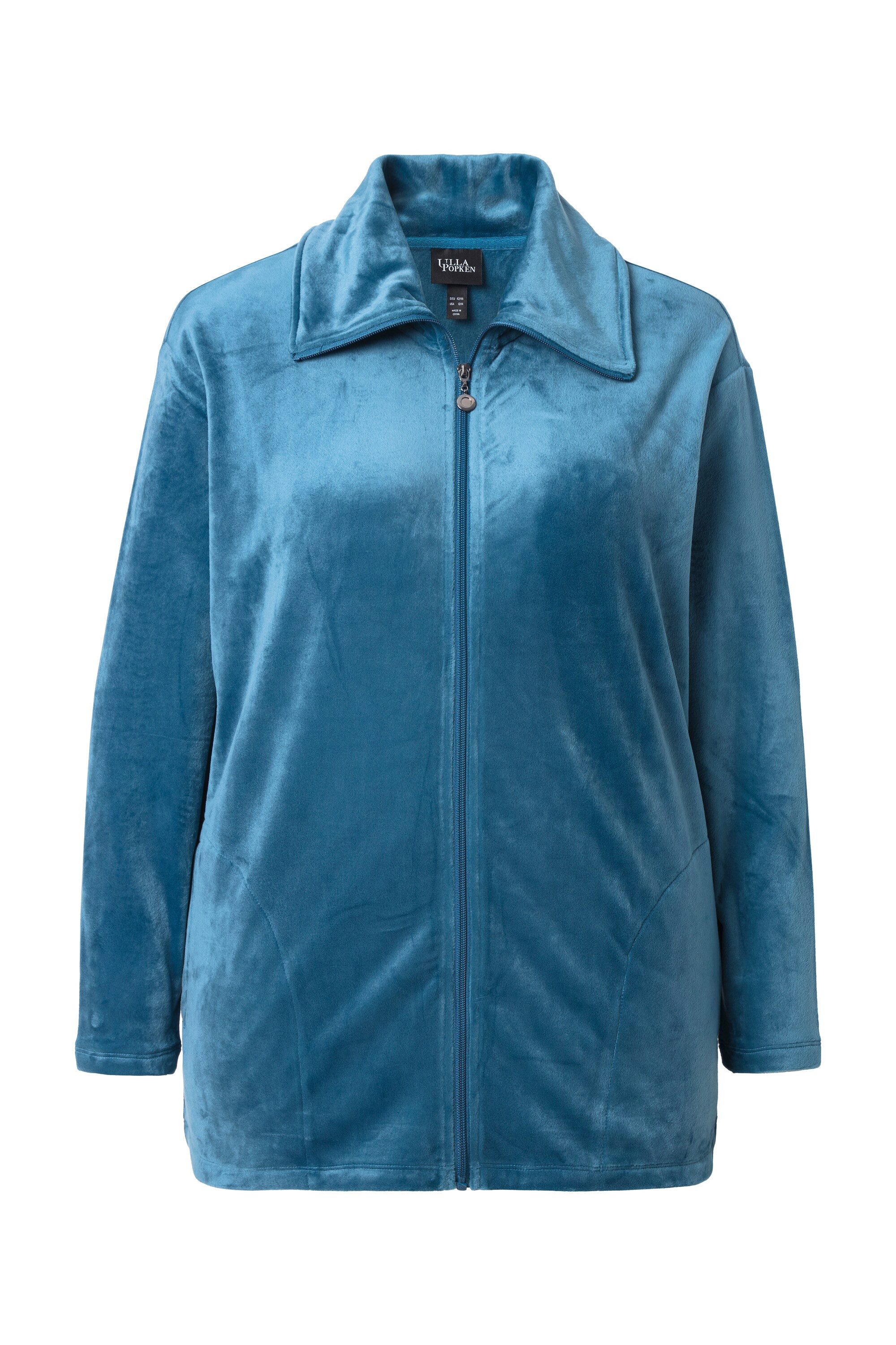 Ulla Popken Sweatjacke Homewear-Jacke Nicki Stehkragen kuschelweich günstig online kaufen