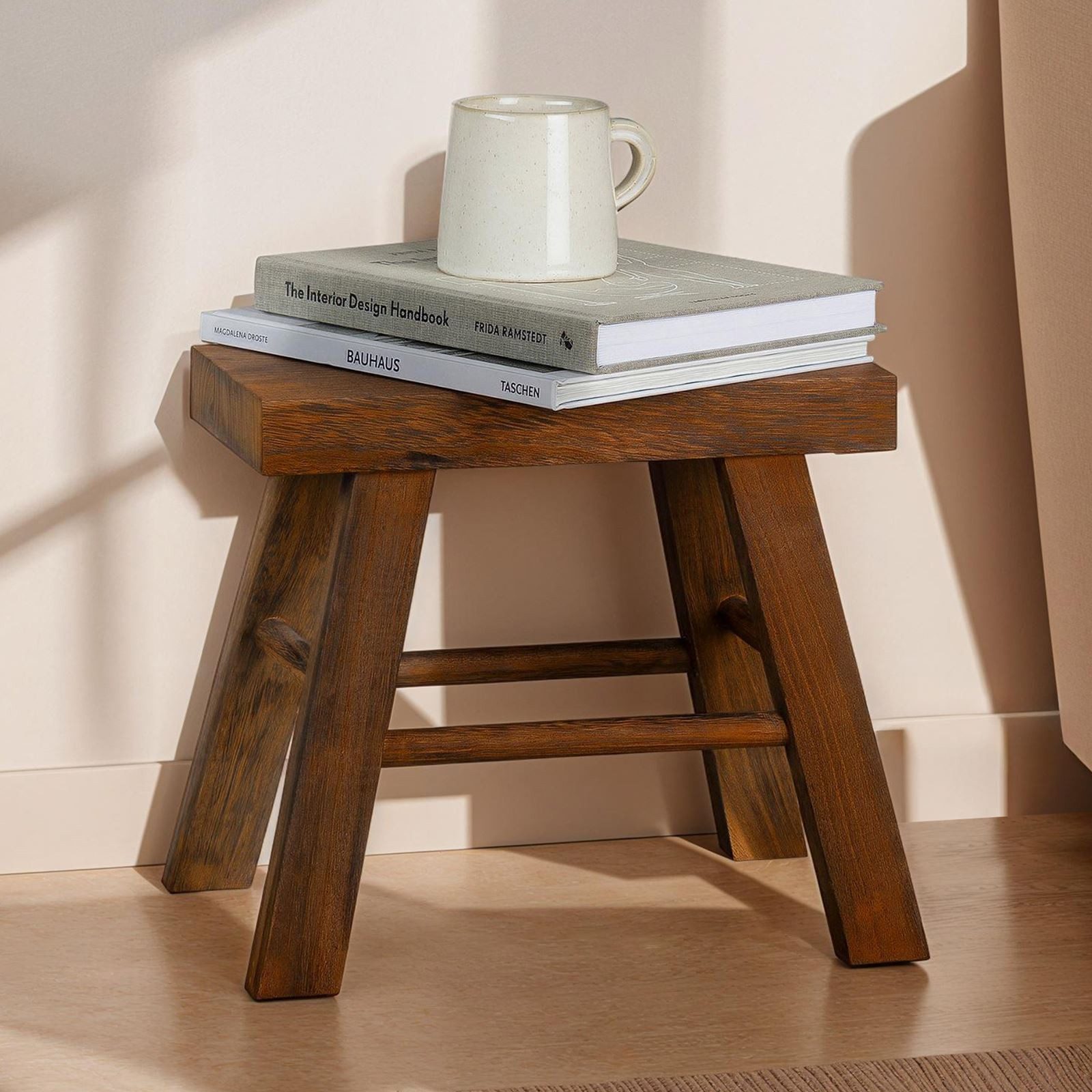 CARO-Möbel Sitzhocker ROSAL, Holzhocker aus Paulownia Holz, Tritthocker Pfl günstig online kaufen