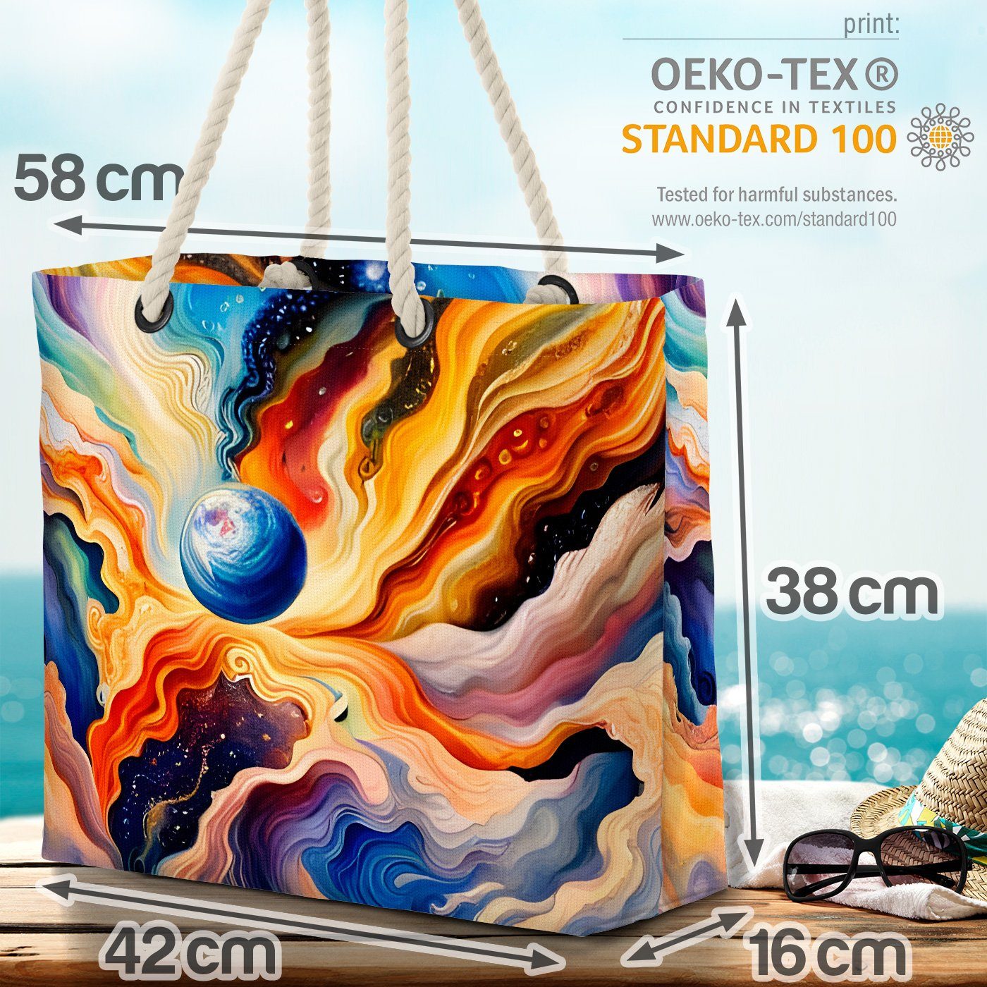 VOID Plakat (1-tlg), Age New schöpf Strandtasche Planet raum kosmos Weltall galaxies hell planet