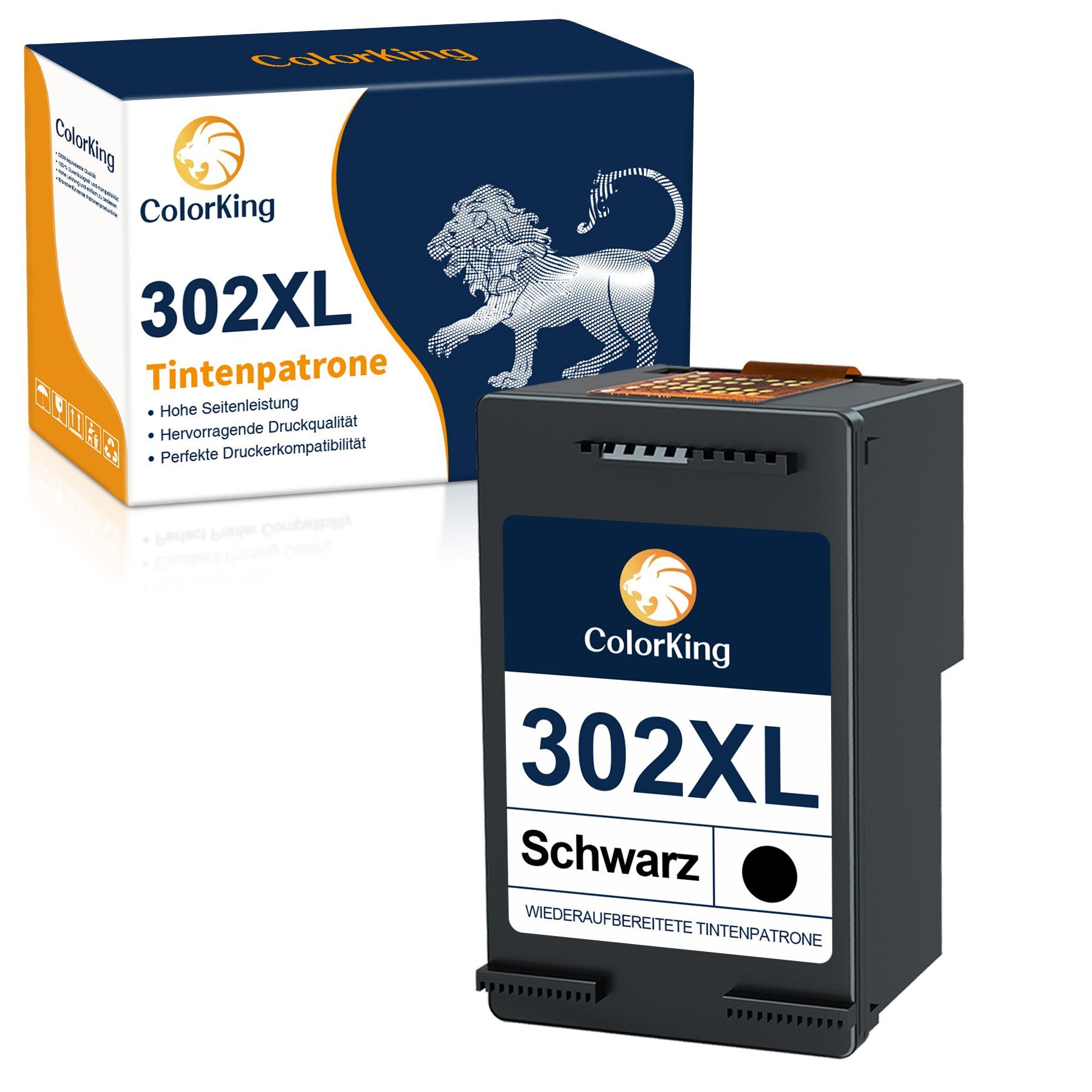 ColorKing »302 XL 302XL Schwarz Black« Tintenpatrone (HP 302 XL