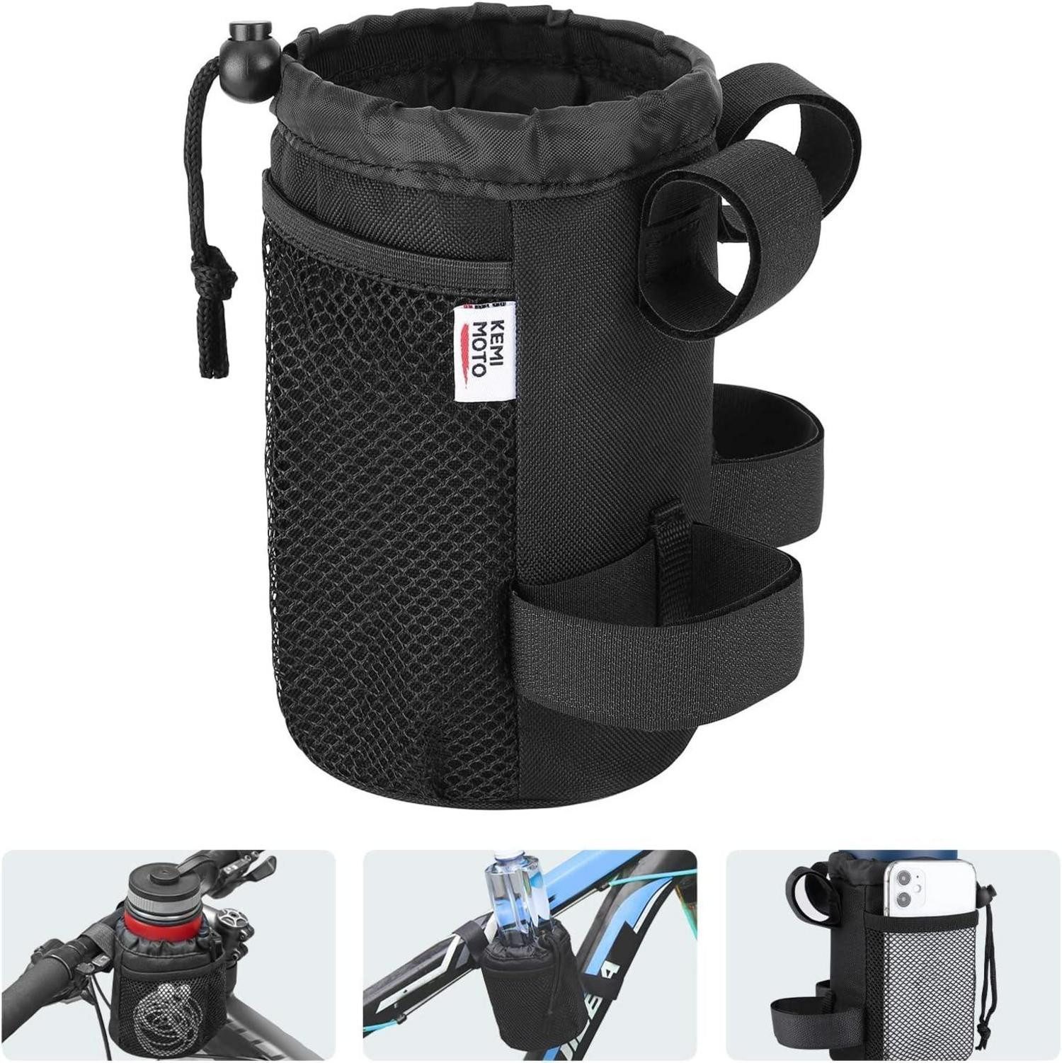 Fahrrad-Gepäckträger Fahrrad Flaschenhalter Getränkehalter für Kinderwagen 2 Stück Black