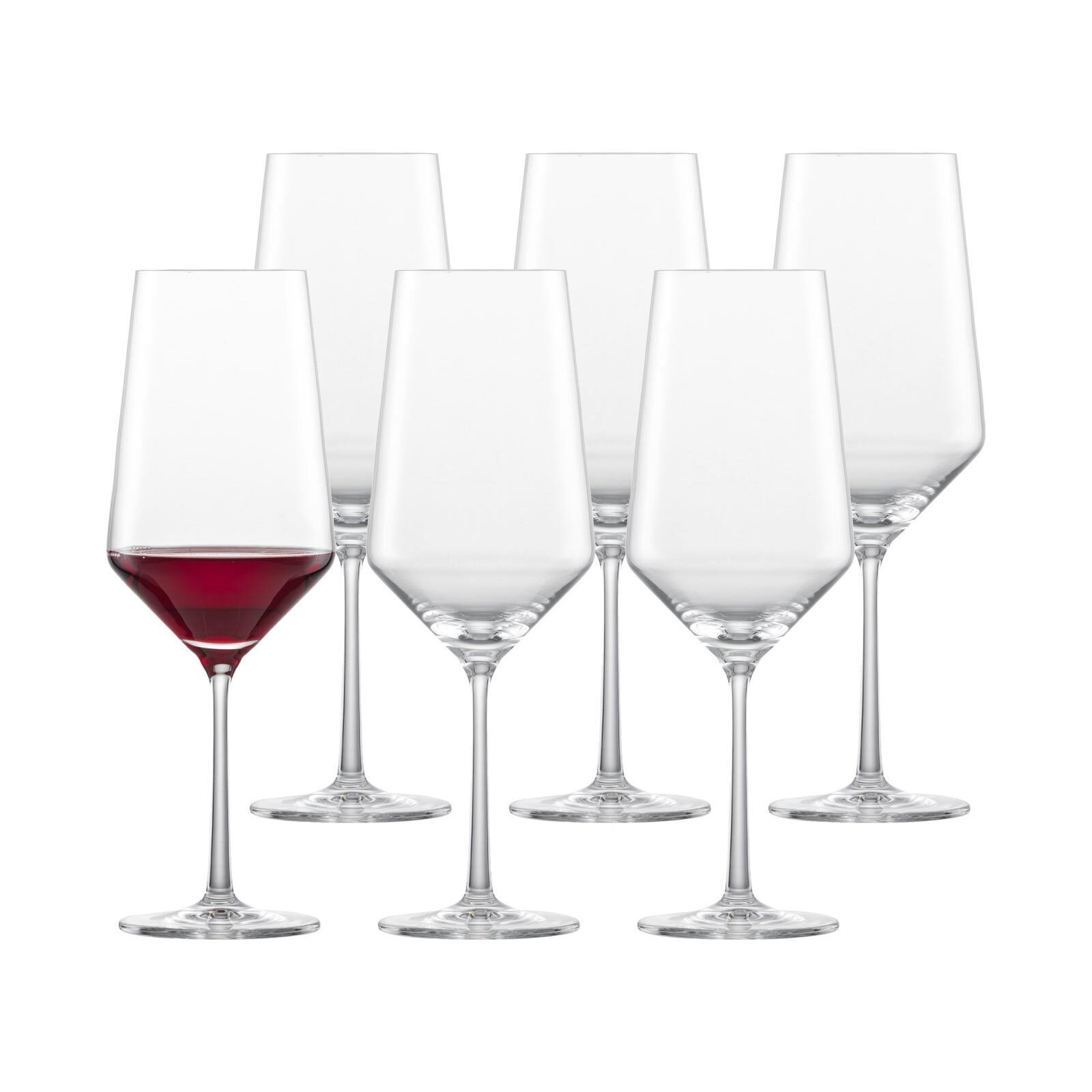 Zwiesel Glas Rotweinglas Pure Bordeaux Rotweingläser 680 ml 6er Set, Glas