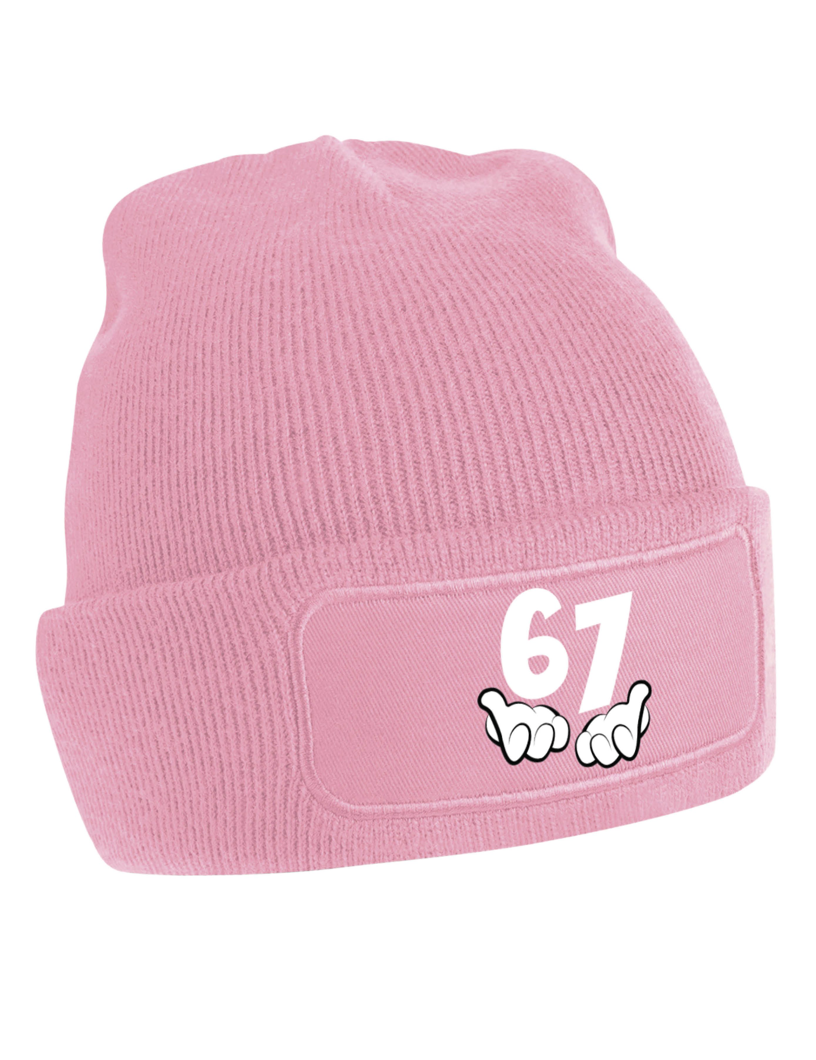 Youth Designz Beanie Unisex Kinder Beanie Mütze "67" echte Dorfkinder Print Geschenk mit lustigem Aufdruck für Jungen und Mädchen Statement – Bild 2 von 5