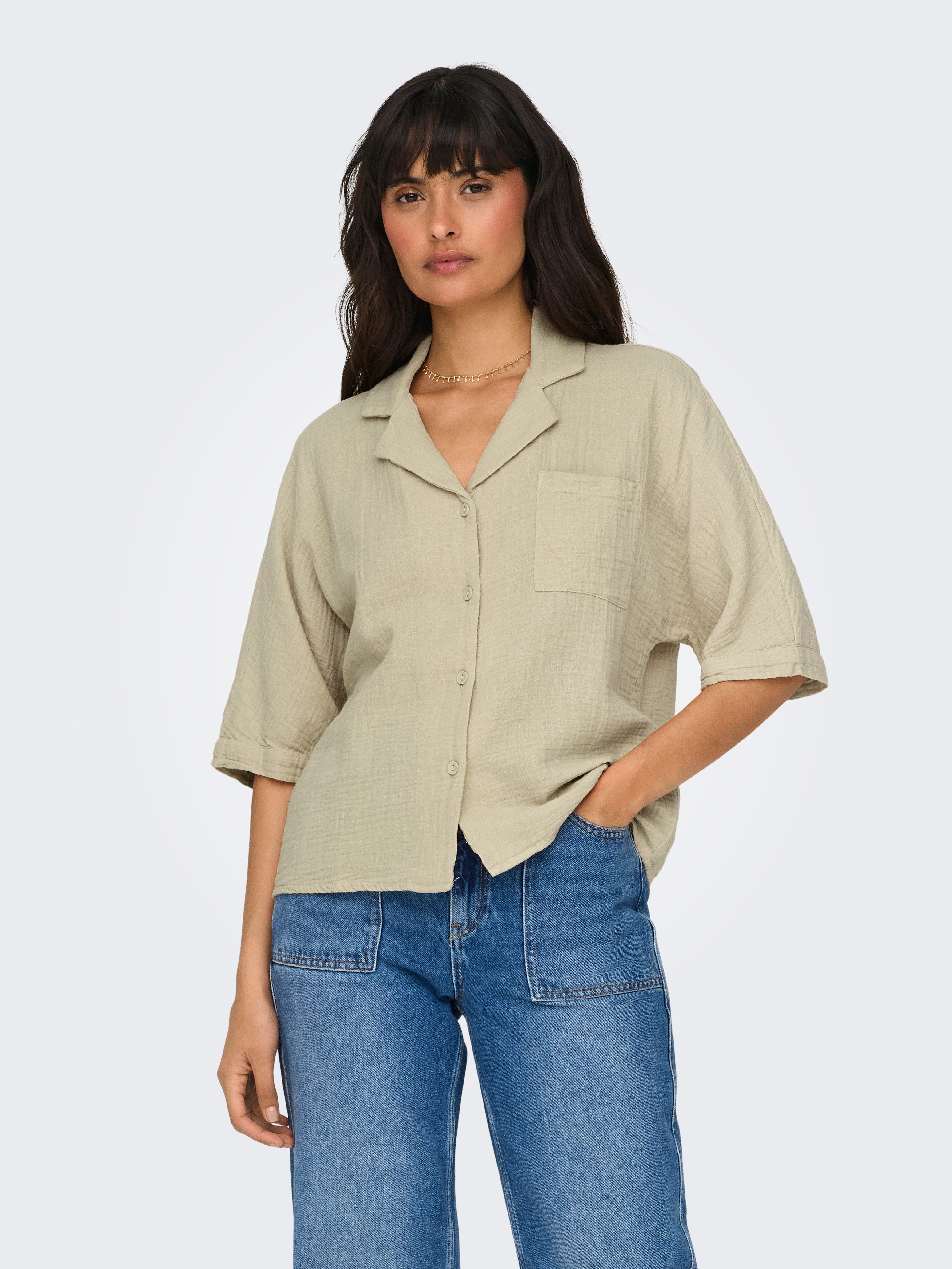 ONLY Kurzarmbluse ONLTHYRA LIFE SS SHIRT NOOS WVN