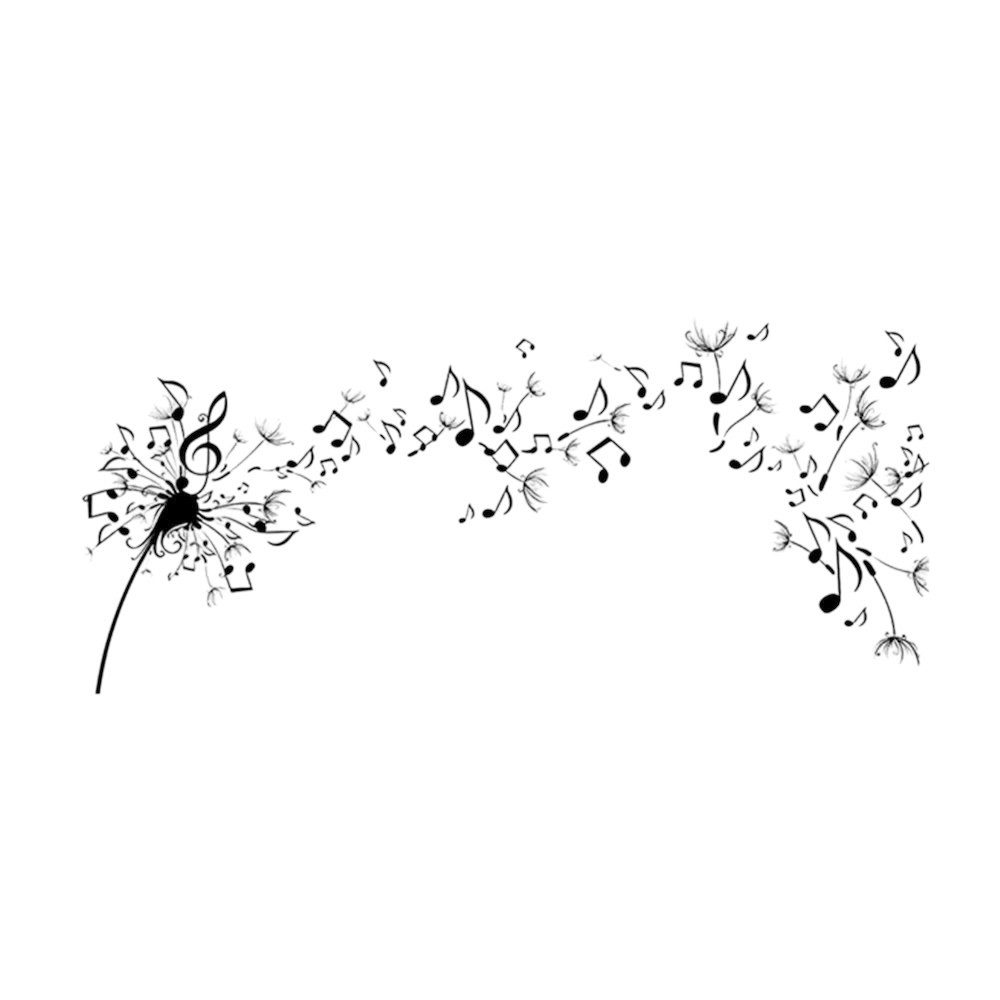 mugesh Wandsticker Wandaufkleber Pusteblume Noten, für Musiker