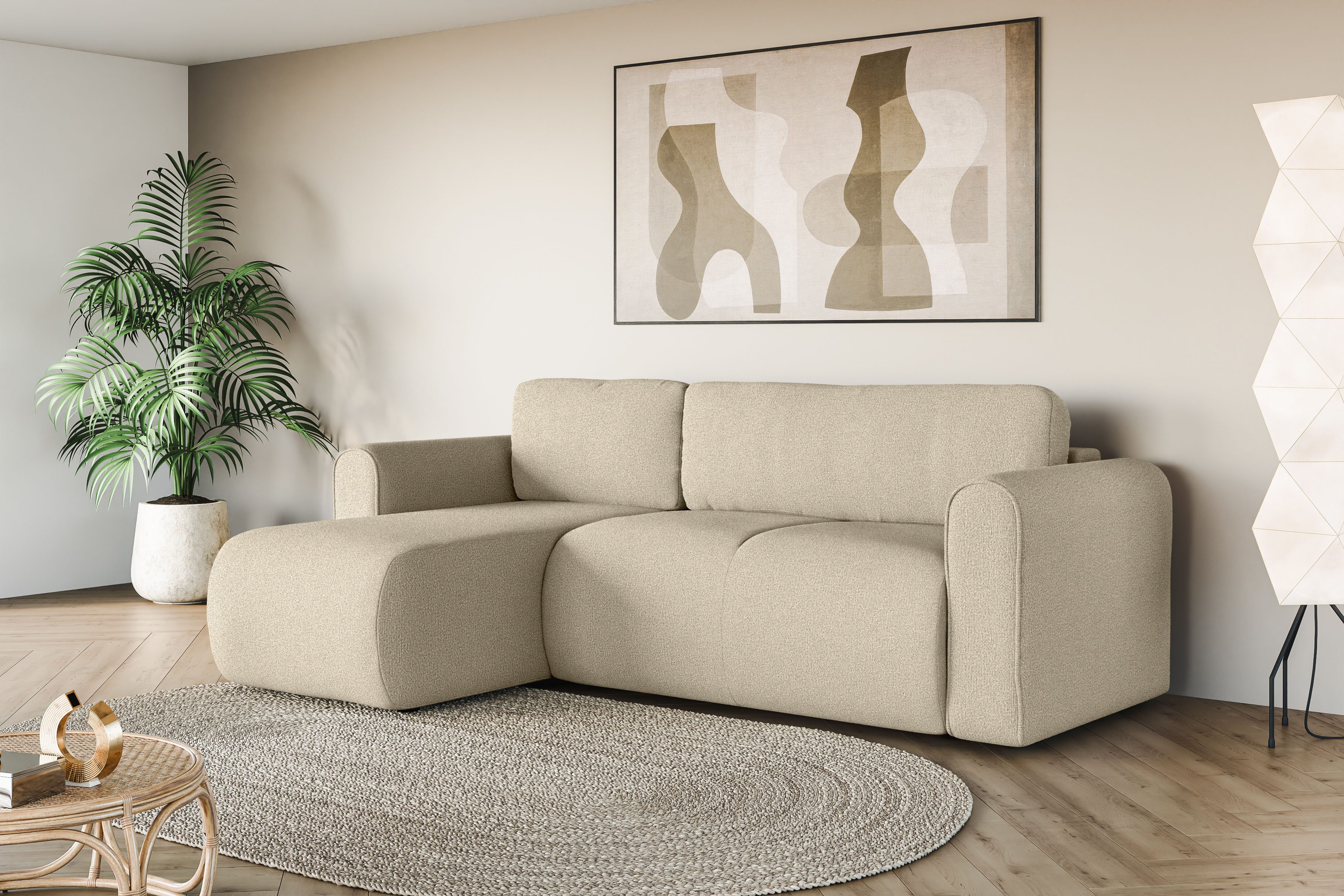 INOSIGN Ecksofa "Zacharia wahlweise Schlafsofa mit Bettkasten, B/T/H 250/16 günstig online kaufen