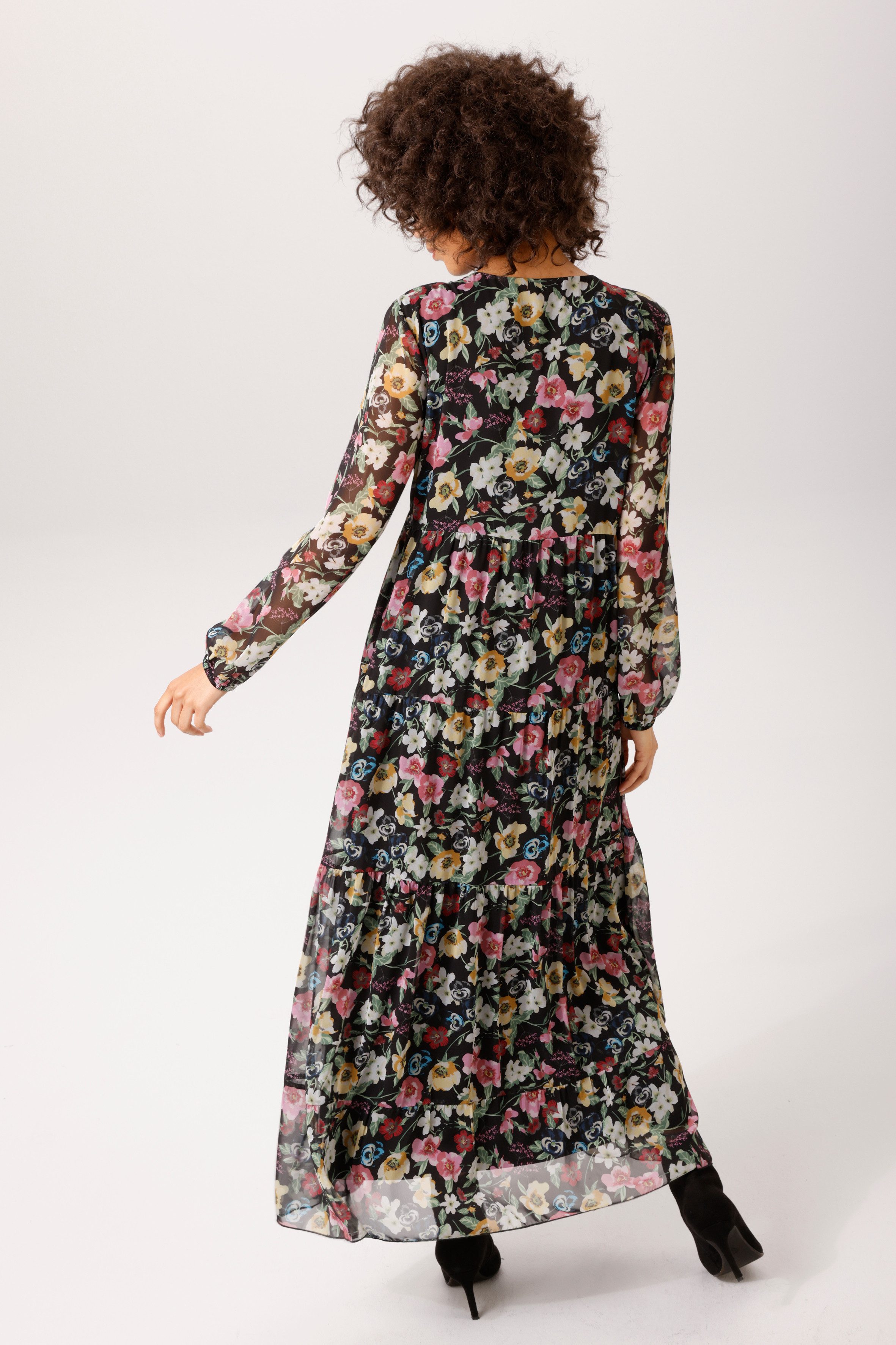 Aniston CASUAL Maxikleid mit farbenfrohen, romantischen Blumendruck - NEUE KOLLEKTION