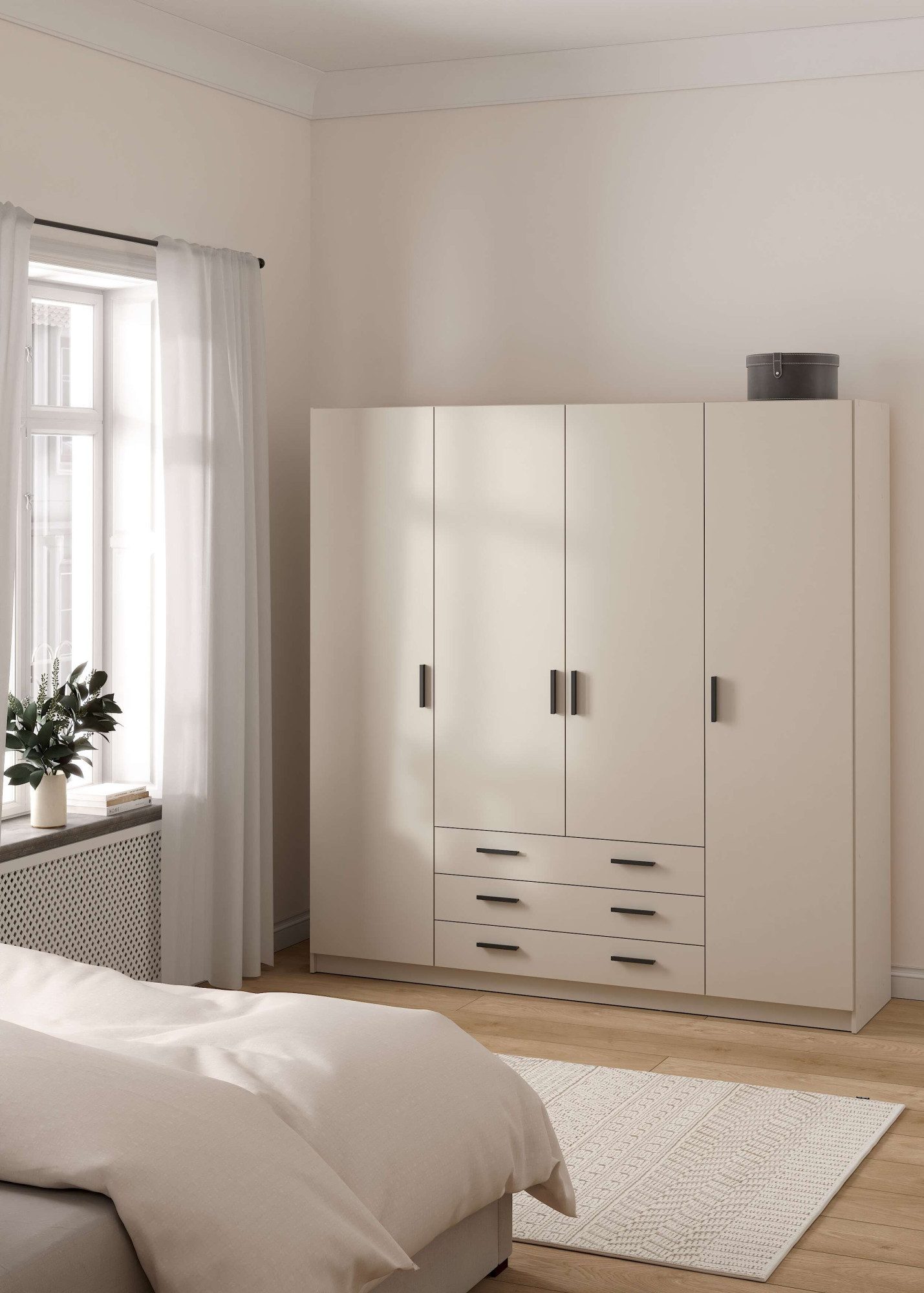 Home affaire Kleiderschrank Sprint, viel Stauraum, robuste Qualität, 3 Breiten 98, 147, 195 cm Breite 98,5/147 oder 195,5 cm, je mit Einlegeböden und Kleiderstange