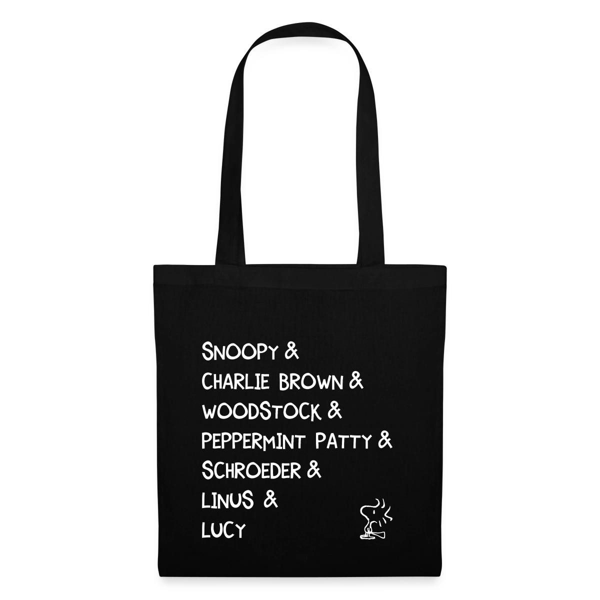 Spreadshirt Henkeltasche Peanuts Snoopy & Charlie Brown & Woodstock Charaktere Stoffbeutel (1-tlg)