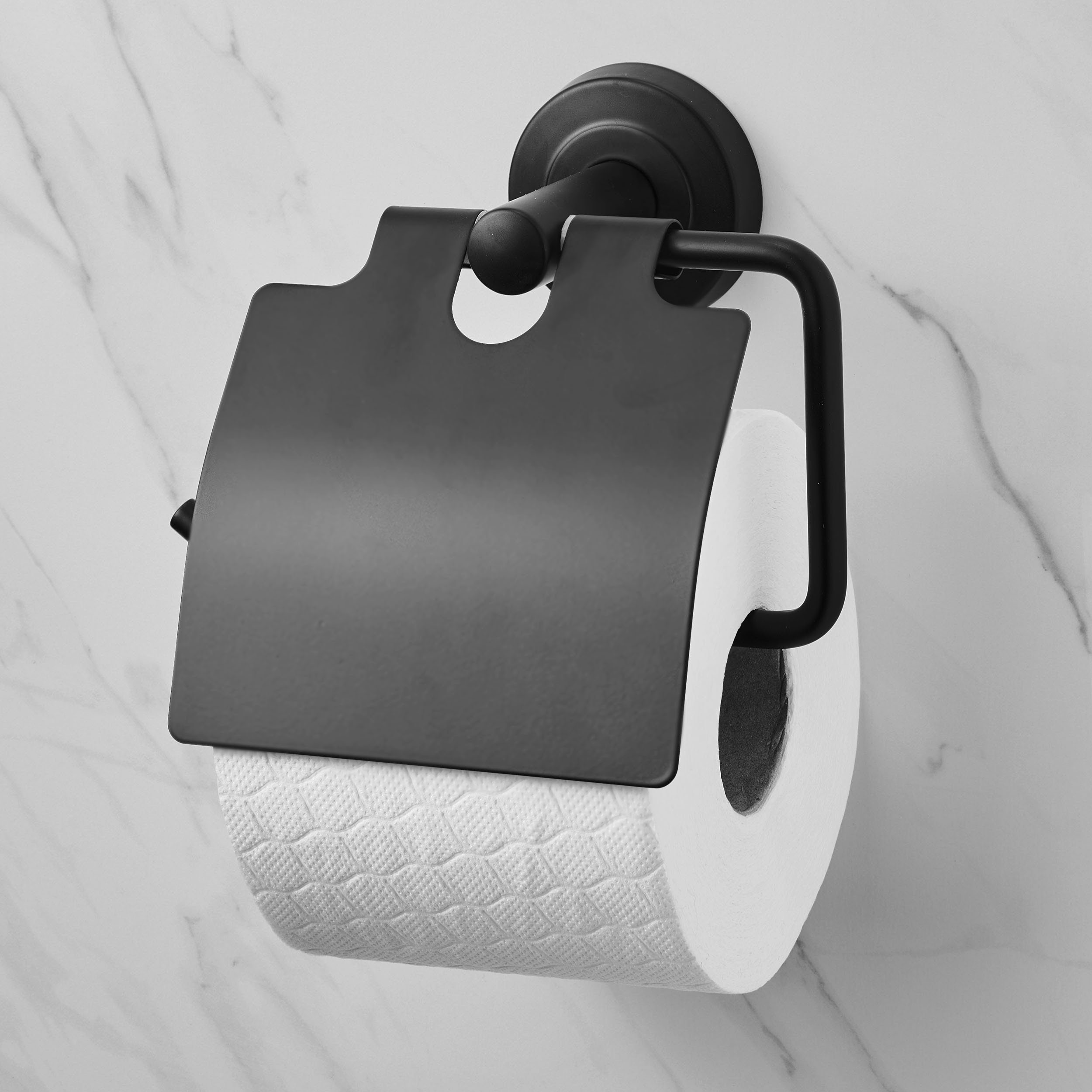 Amare Bath Schwarz Toilettenpapierhalter Toilettenpapierhalter (1-St)