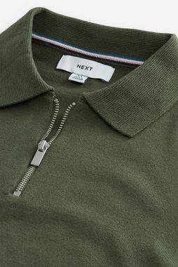 Next Poloshirt Regular Fit Strick-Polohemd mit Reißverschluss (1-tlg)