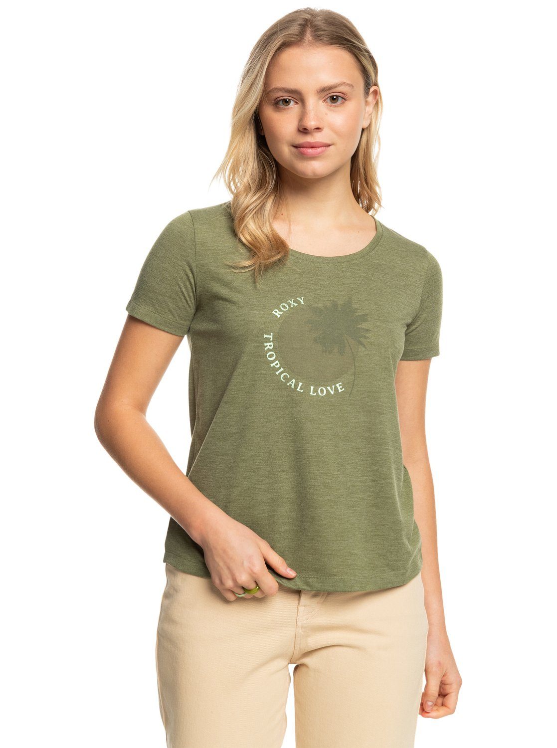 Loden Green Chasing T-Shirt Roxy The Wave