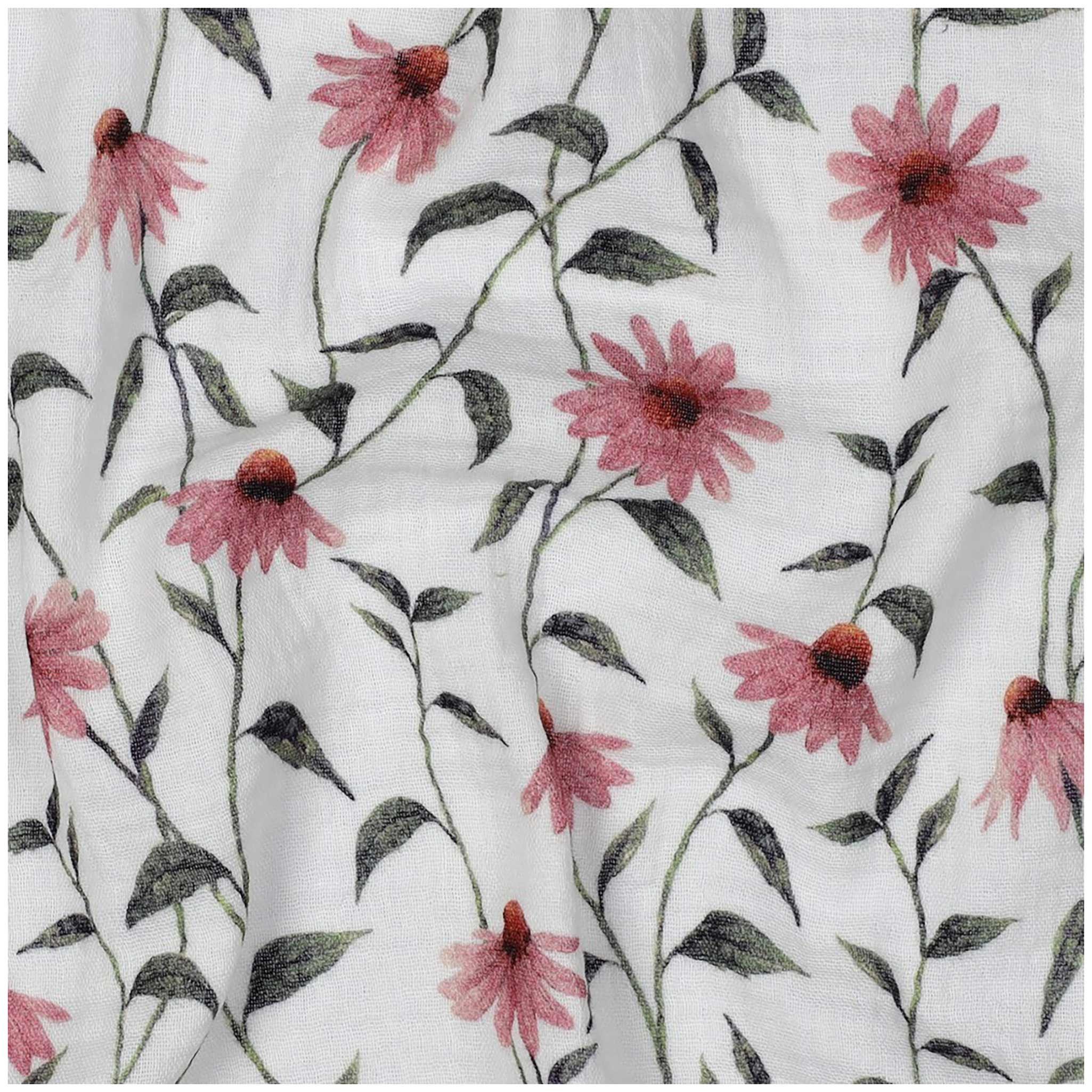 maDDma Stoff Bio Organic Musselin Sommerblume ab 0,5m x1,35m Double Gauze Baumwolle