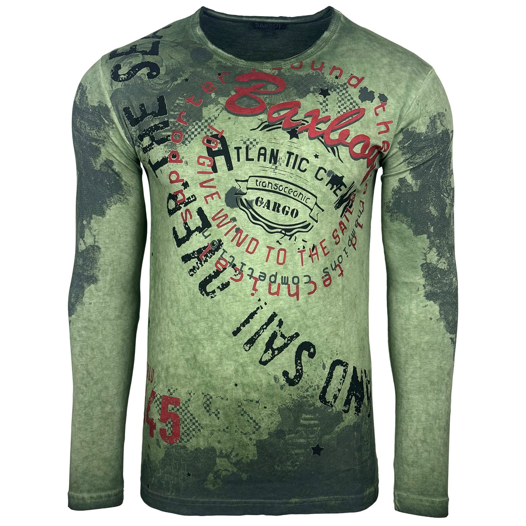 Baxboy Longshirt Baxboy Herren Longsleeve T-Shirt Langarmshirt Aufdruck Obe günstig online kaufen