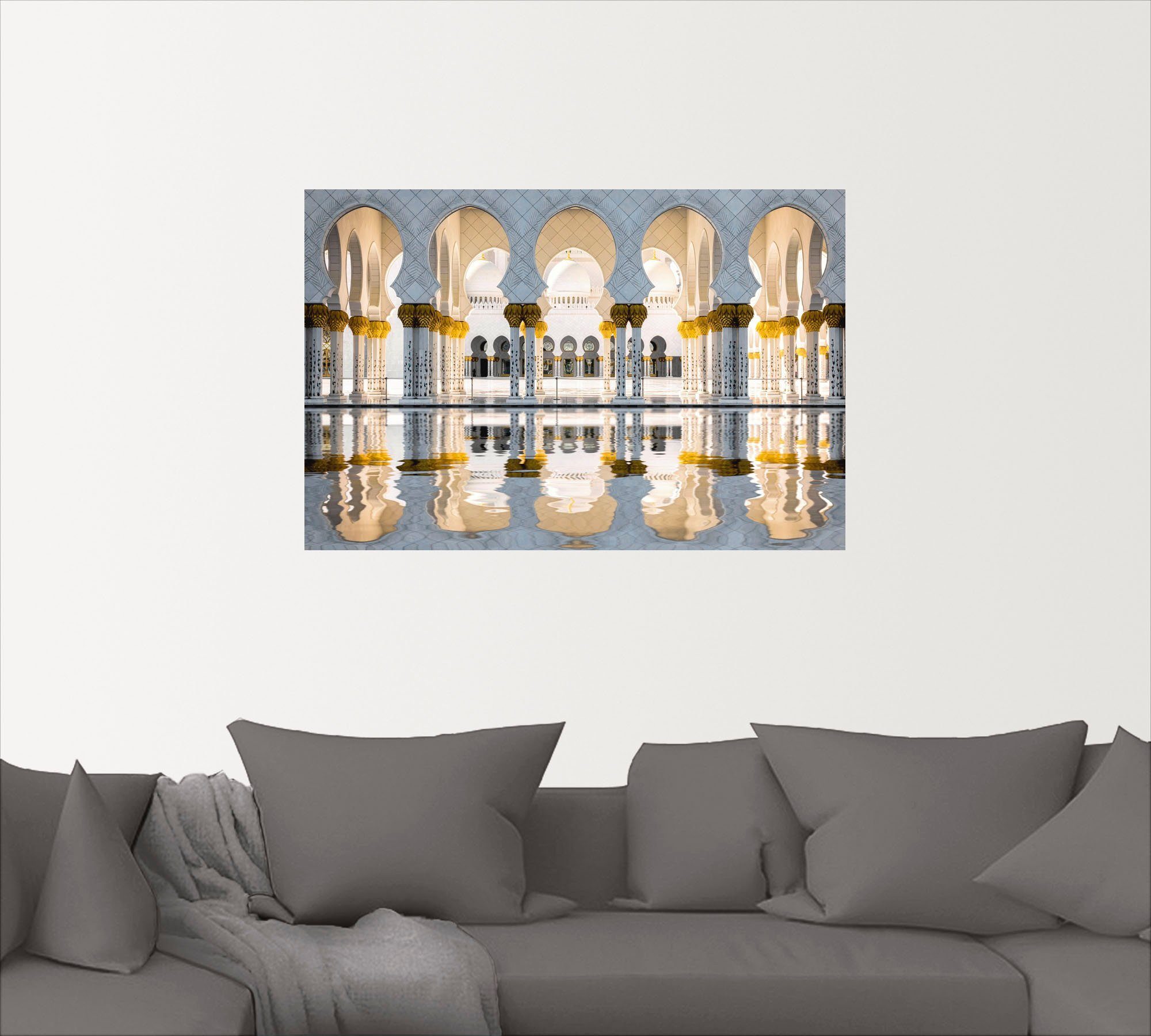 Artland Wandbild Scheich-Zayid-Moschee, Gebäude Größen Alubild, als Wandaufkleber (1 in versch. oder St), Poster Leinwandbild