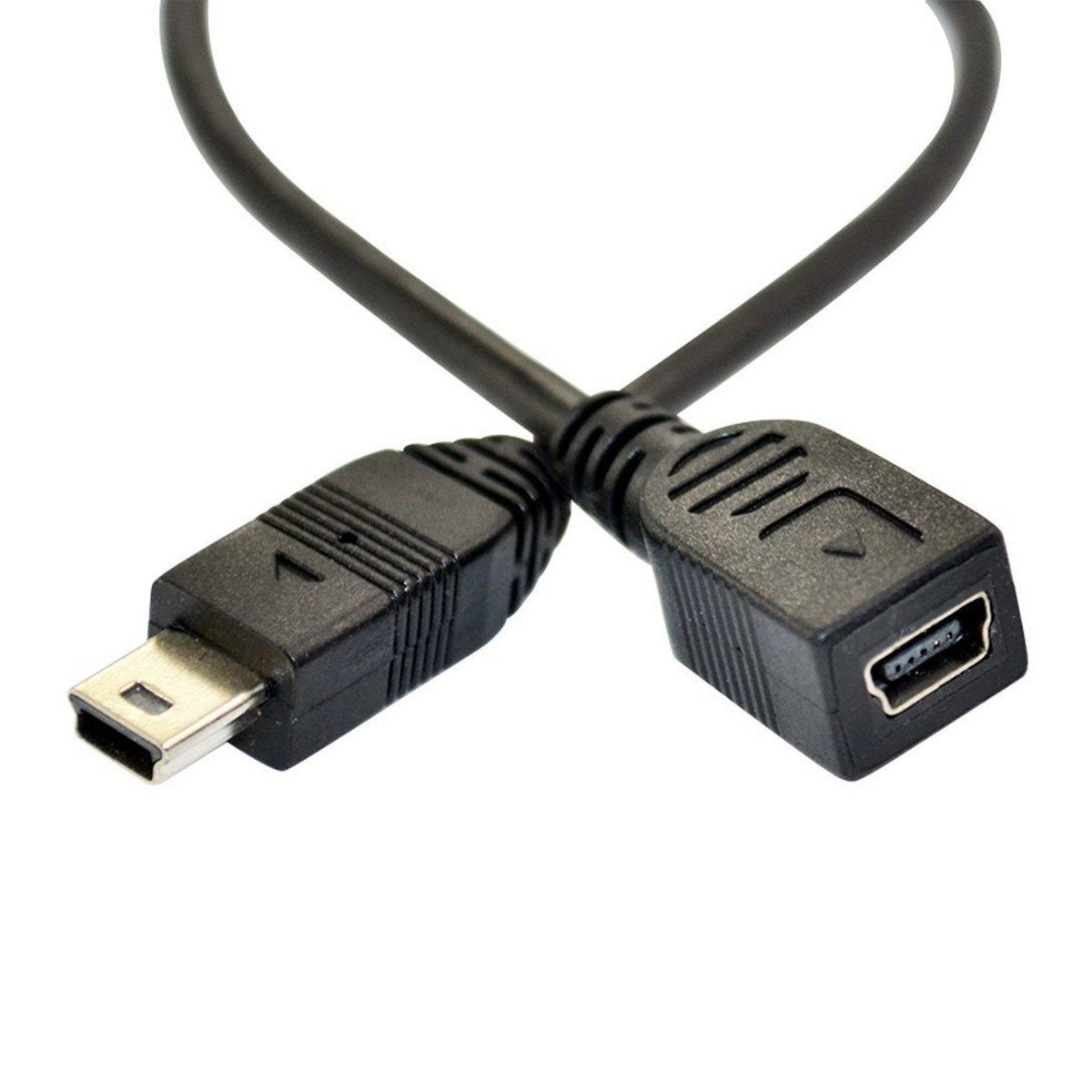 Transmedia USB 2.0 Mini B Verlängerung (USB Mini Stecker 5polig auf USB Mini B USB-Kabel
