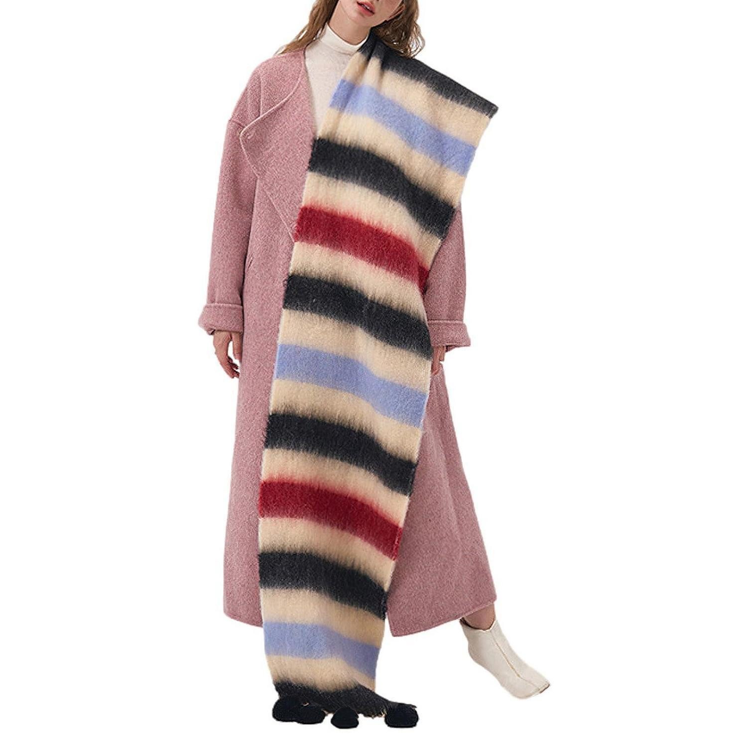 LuxusKollektion XXL-Schal Schal Damen Winter Decke Streifen Quasten 200x37cm, (1-St)