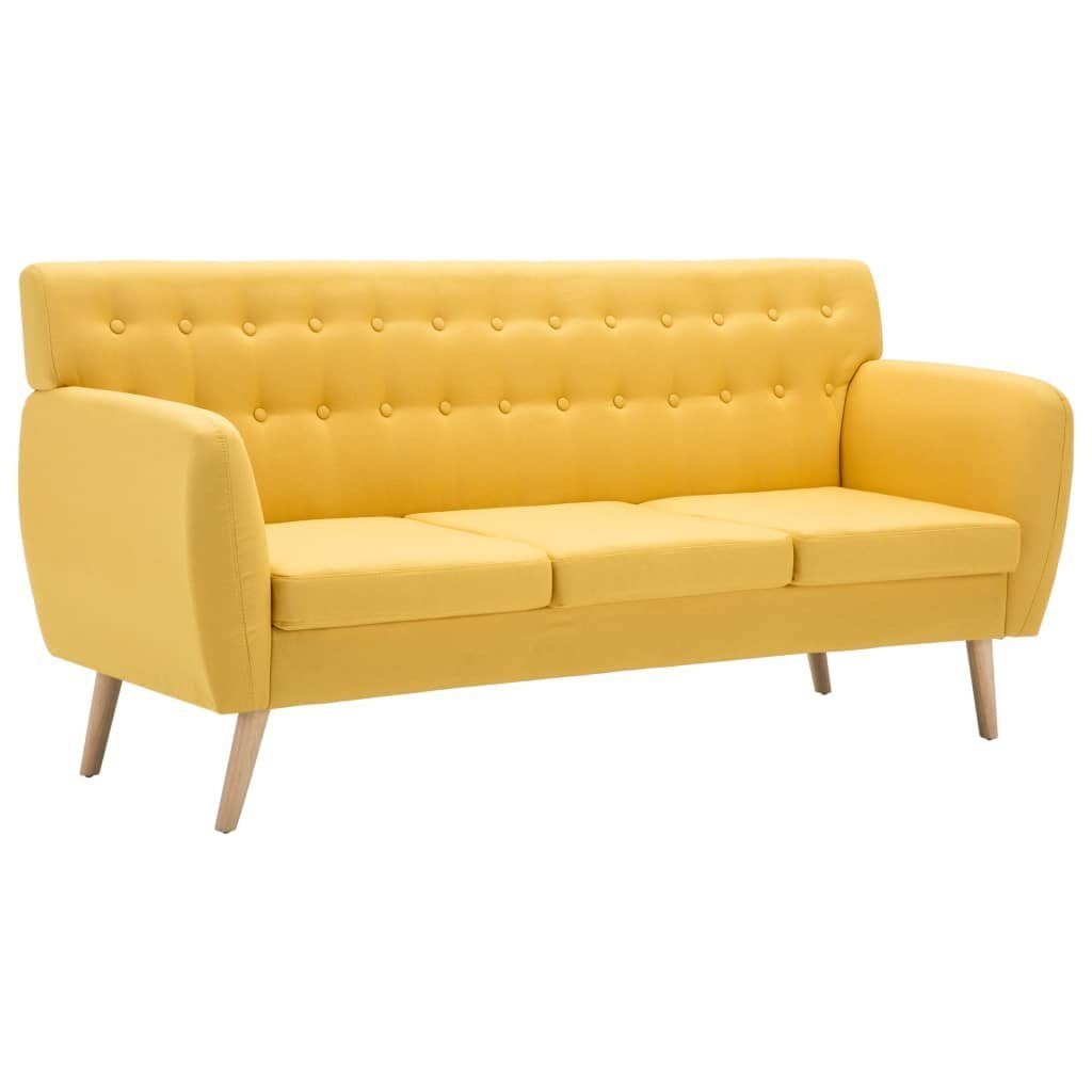 vidaXL Sofa 3-Sitzer-Sofa Stoff 172x70x82 Gelb cm