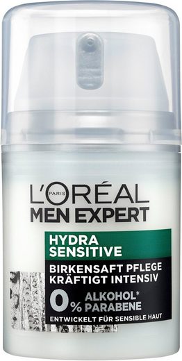 L'ORÉAL PARIS MEN EXPERT Feuchtigkeitscreme »Hydra Sensitive Birkensaft«, für empfindliche, trockene & sensible Männerhaut