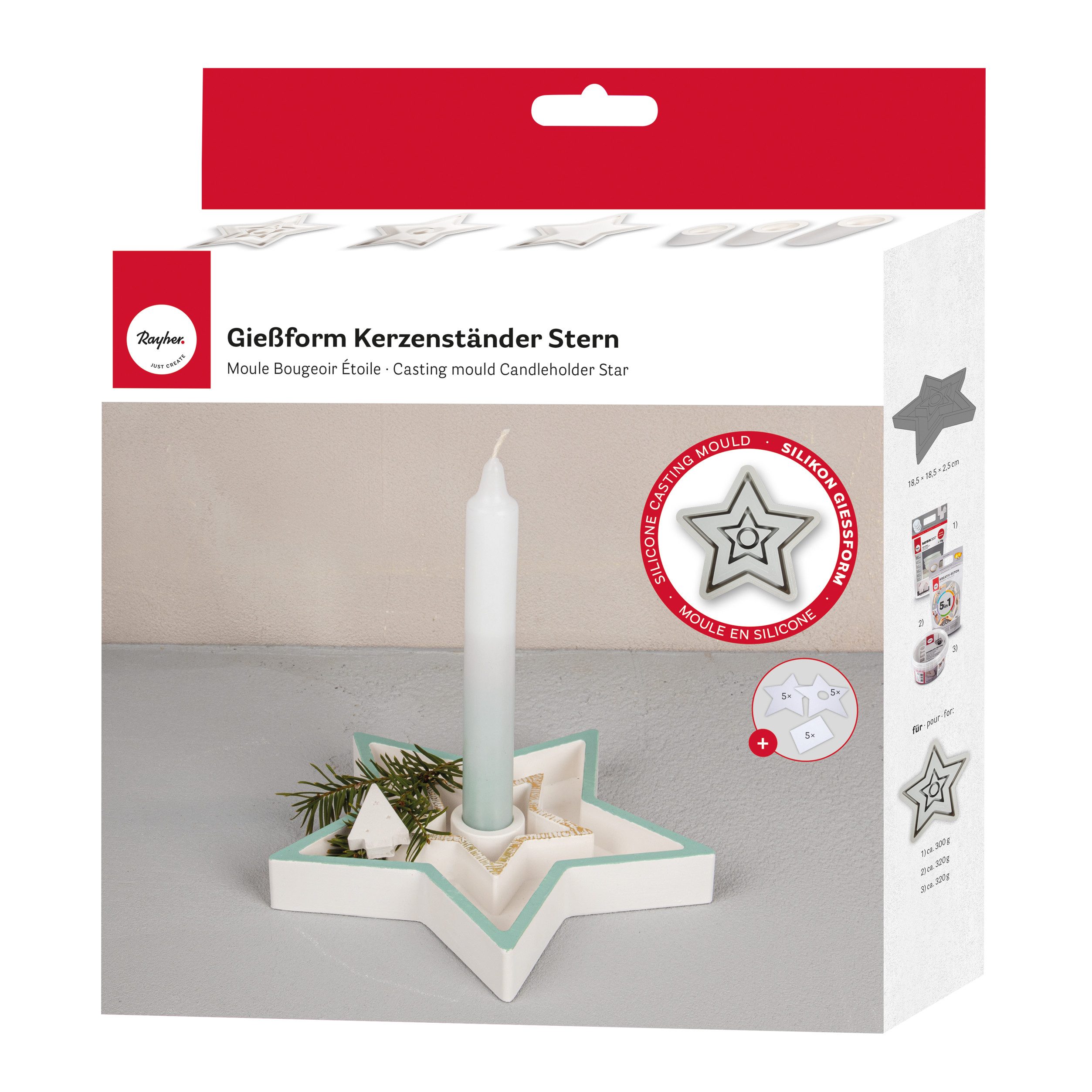 Rayher Modellierwerkzeug Kerzenständer, inkl. Einleger