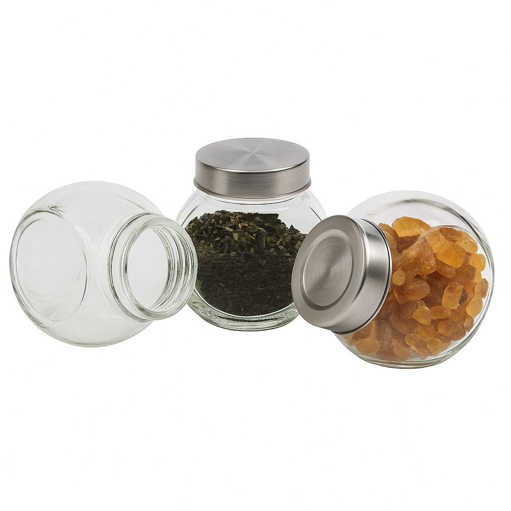 NOOR Vorratsglas Bonboniere 3er Set Vorratsgläser mit Metalldeckel Noor Gourmet Kitchen