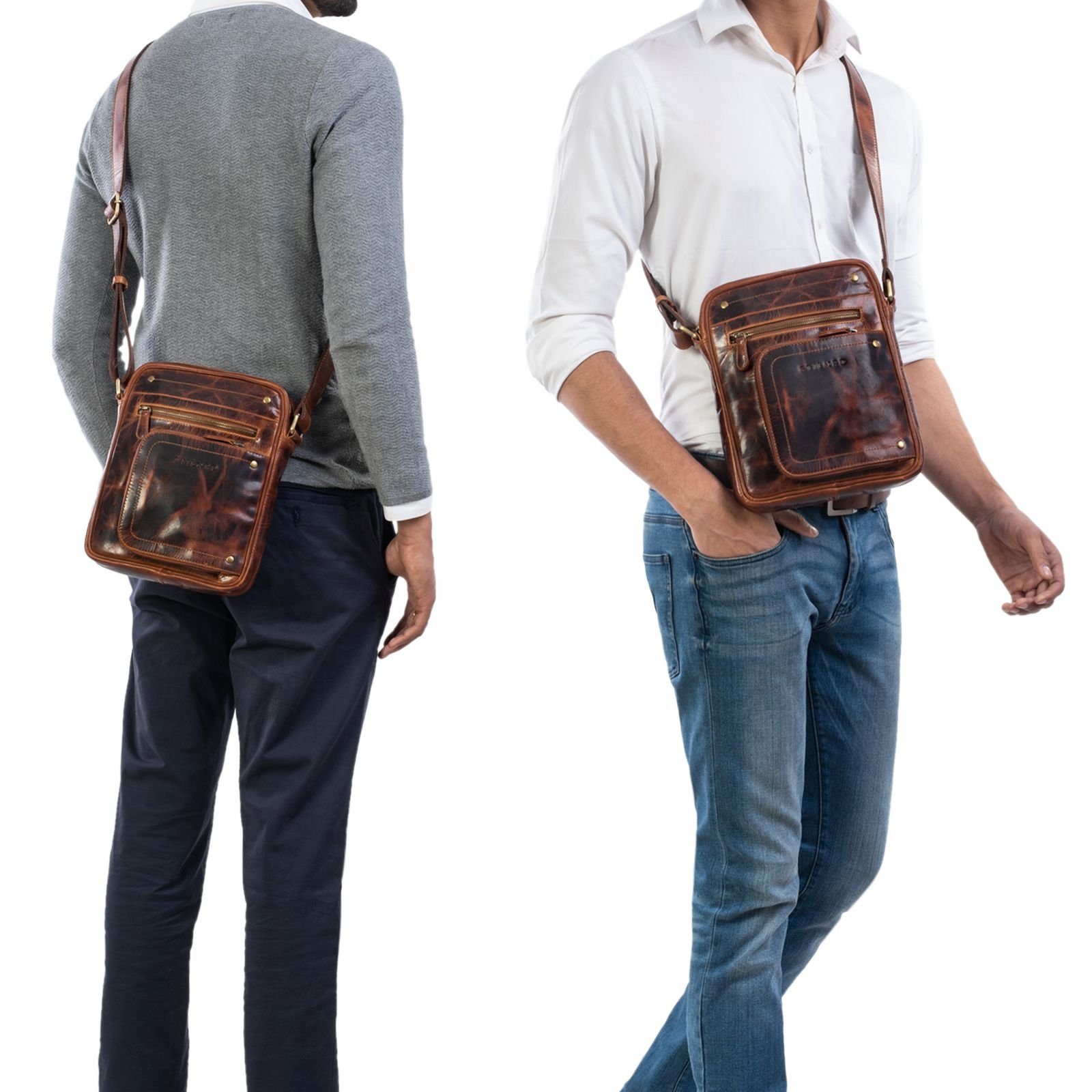 STILORD Schultertasche "Randall" Vintage Ledertasche Umhängetasche