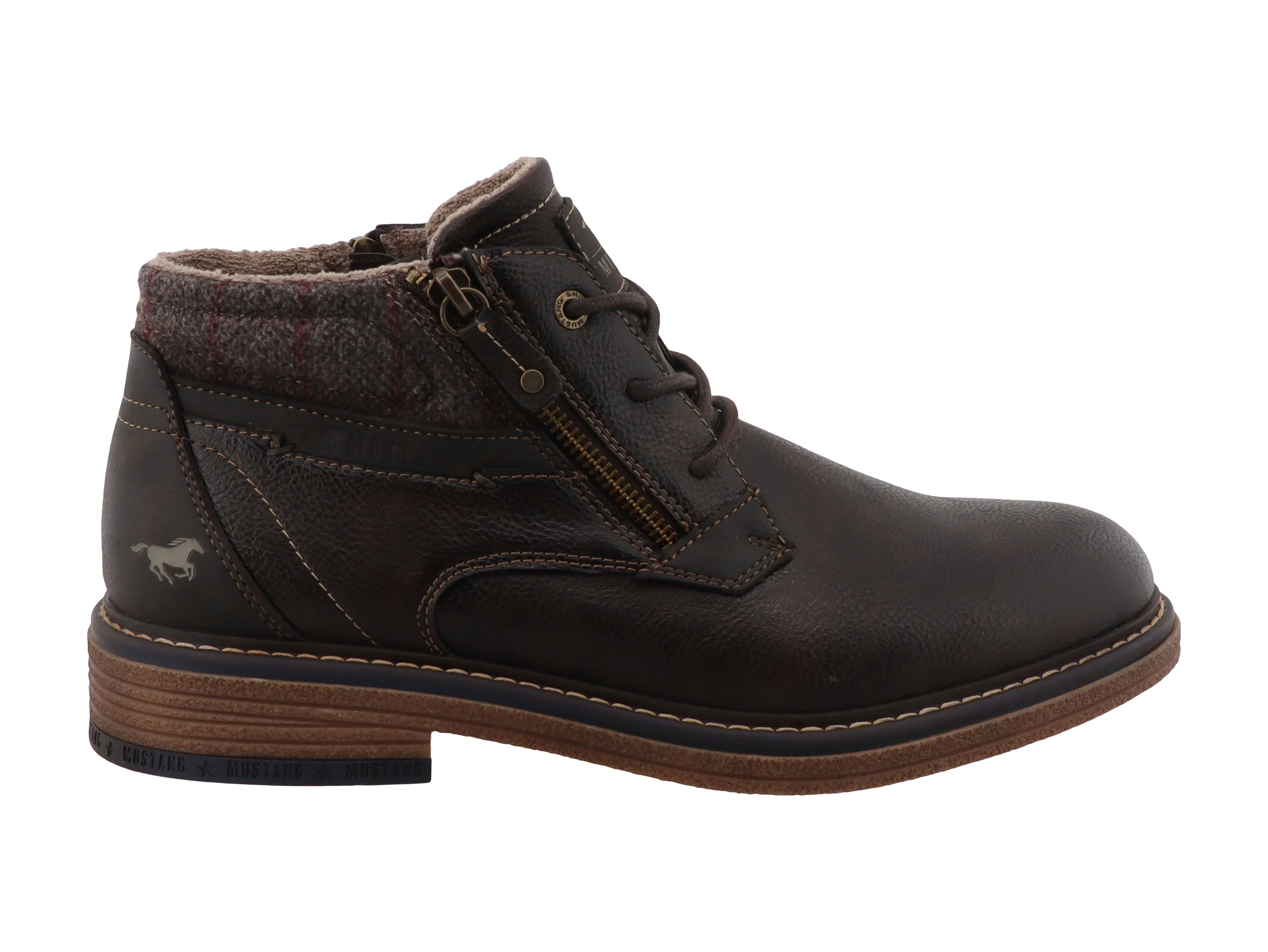 Mustang Shoes Chukka Boots Schnürstiefelette Schnürboots mit Zierreißverschluss an der Außenseite