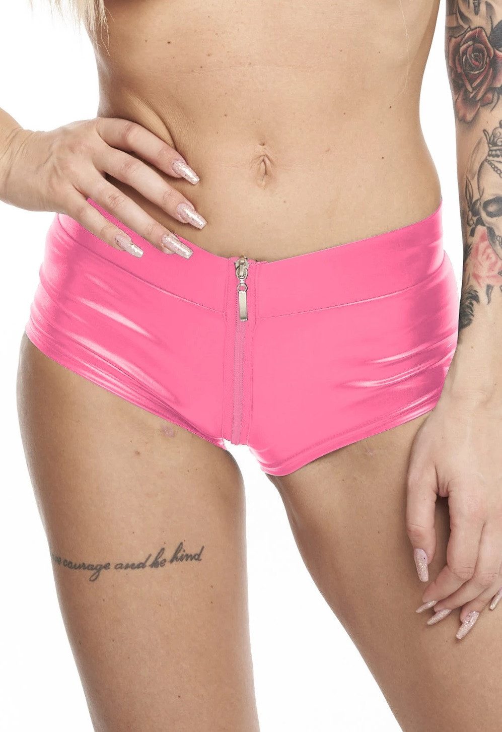 7Heaven Shorts in Wetlook-Optik und 2-Wege-Reißverschluß