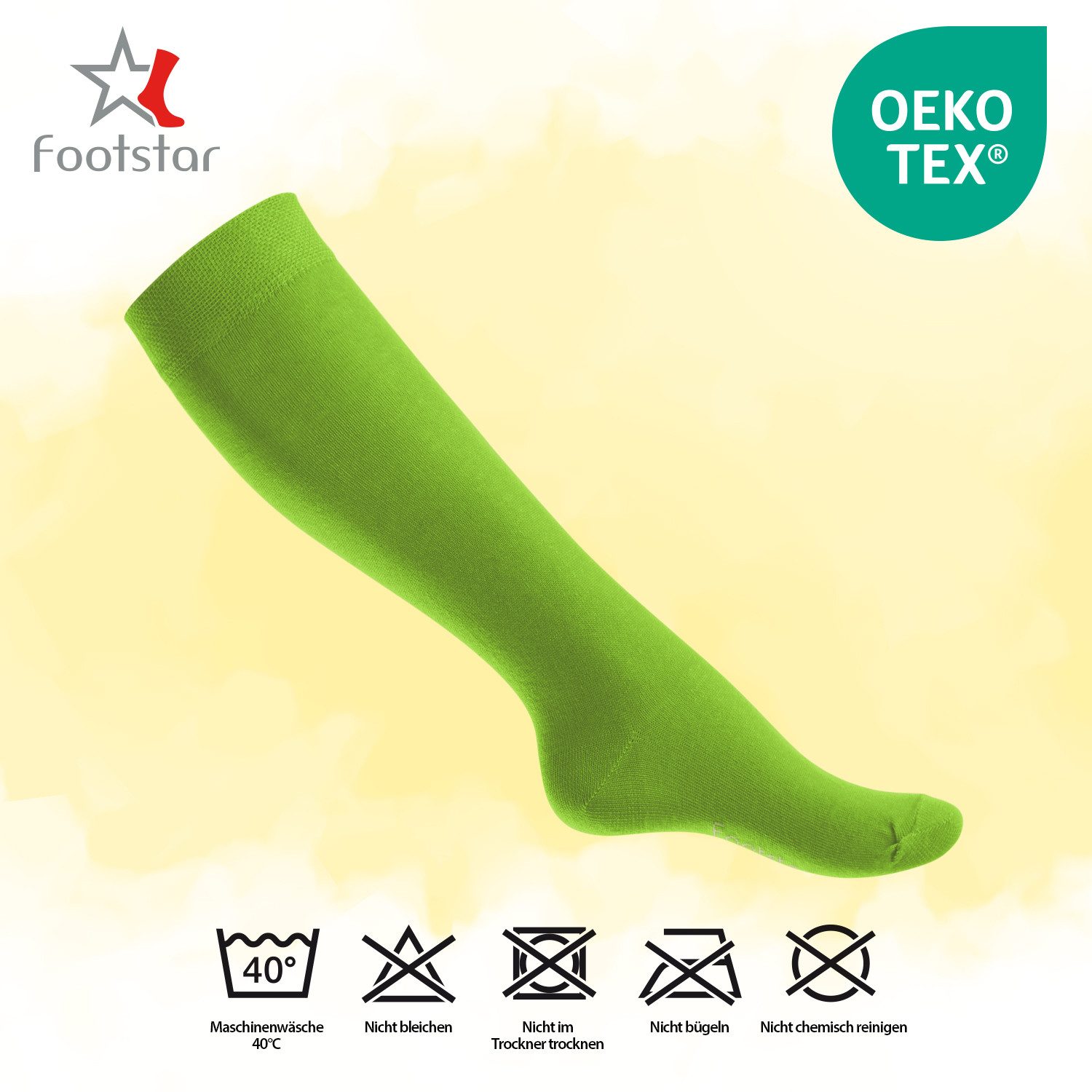 Footstar Langsocken EVERYDAY! 5 Paar Kinder Kniestrümpfe Lange Socken für Mädchen & Jungen – Bild 3 von 3