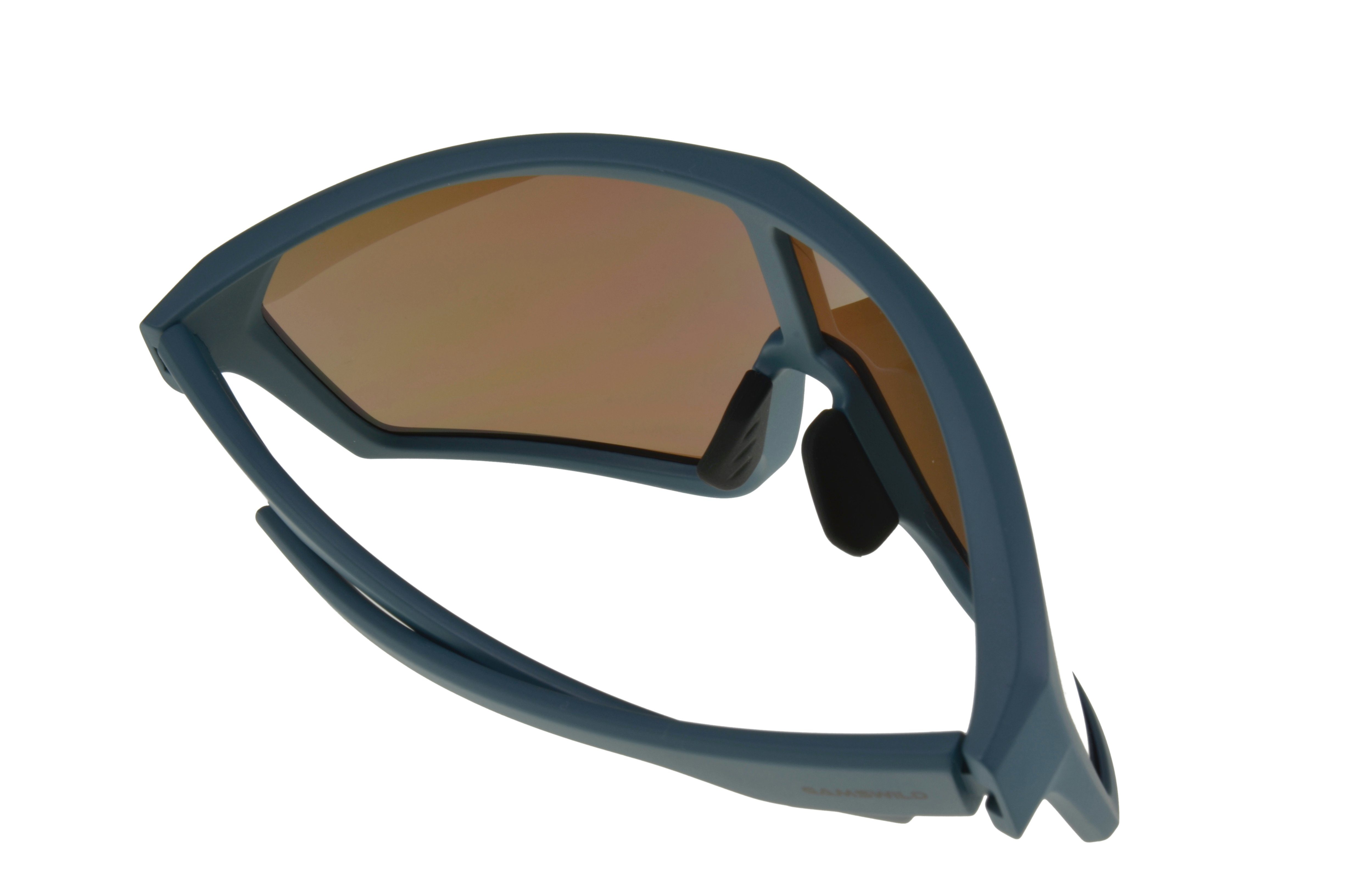 Gamswild Monoscheibensonnenbrille Sonnenbrille WS5838 Fahrradbrille Unisex TR90 bau grün, Damen Herren weiß Design, tolles Skibrille blau