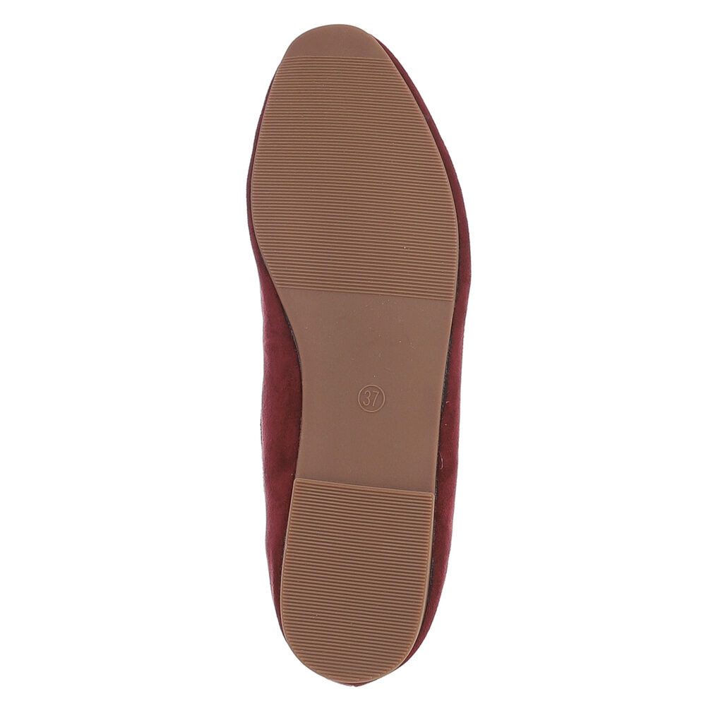 Ital-Design Damen Ballerina flach klassisch für Alltag und Freizeit Slipper (92214142) Blockabsatz Klassische Ballerinas in Weinrot