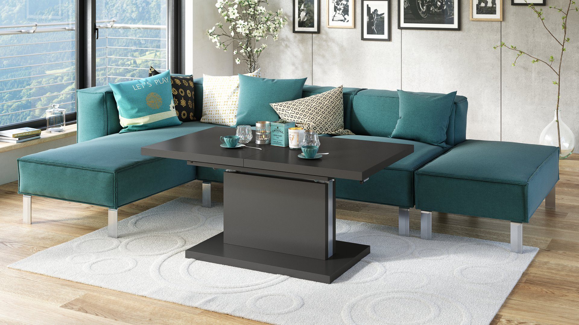 Mazzoni Couchtisch Aston Anthrazit Grau matt günstig online kaufen
