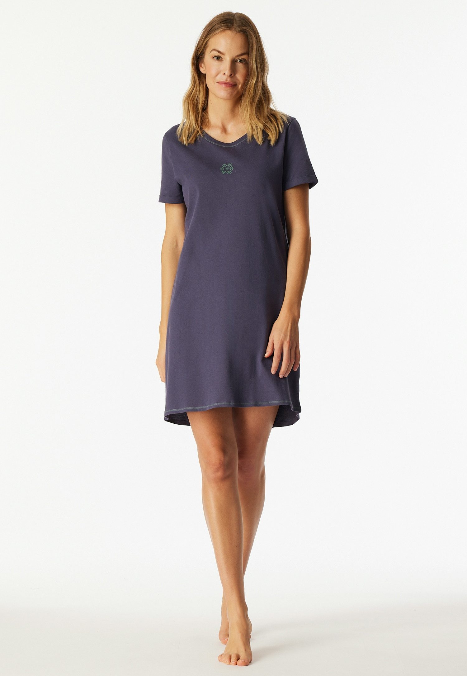 Schiesser Nachthemd Casual Essentials mit Statement-Print, Baumwolle, kurzä günstig online kaufen