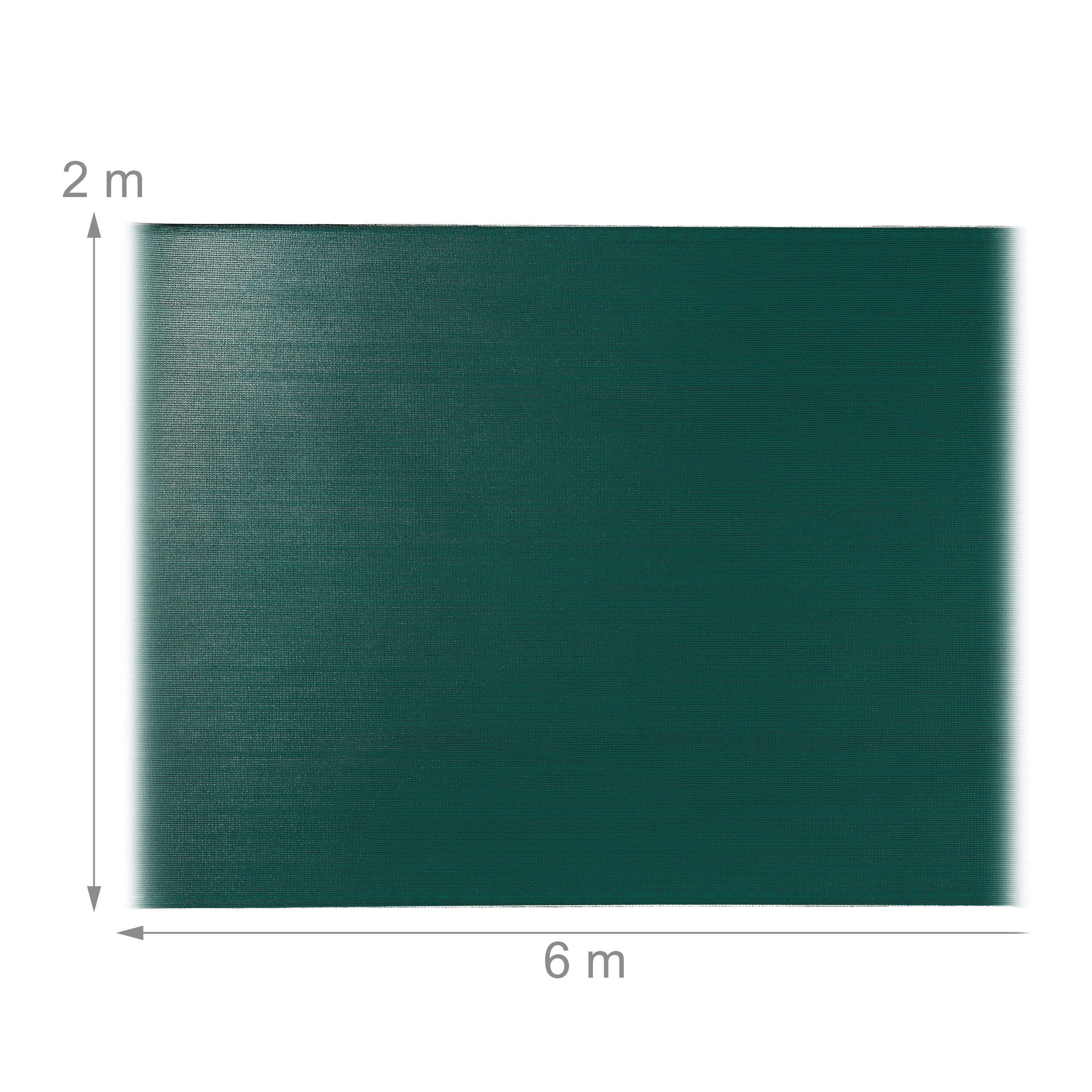 6 Zaunblende x Blende 2m, Meter 2,0 grün relaxdays