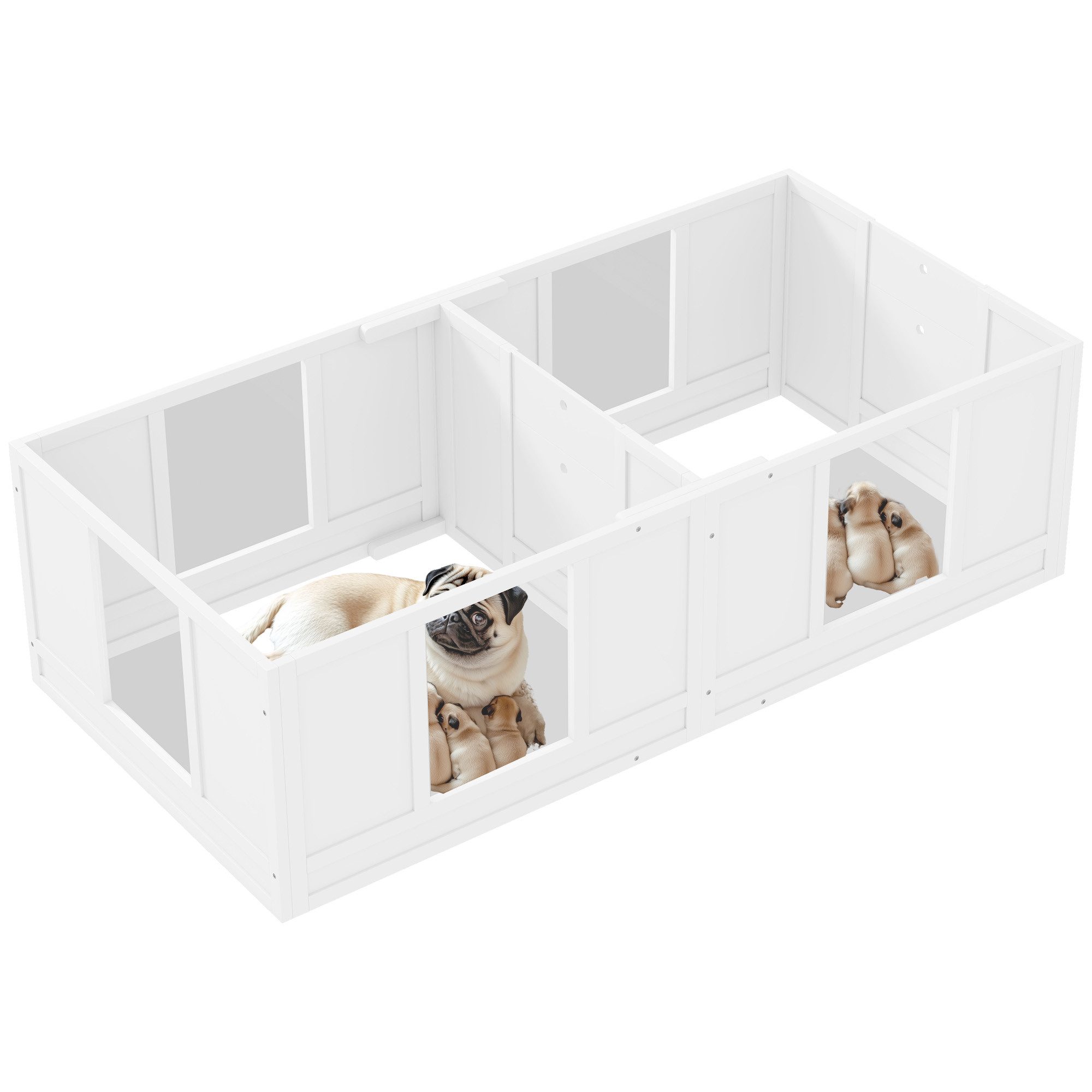 PawHut Laufgitter Welpenlaufstall mit 2-Raum-Design und günstig online kaufen