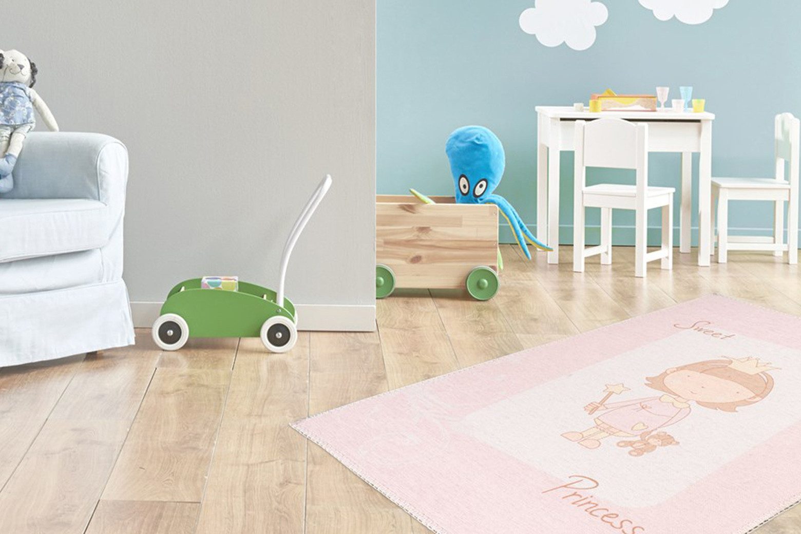 Arte Espina Kinderteppich Bambini 300, rechteckig, Höhe: 5 mm, Fantasievoll bedruckter Kinderteppich, angenehme Haptik