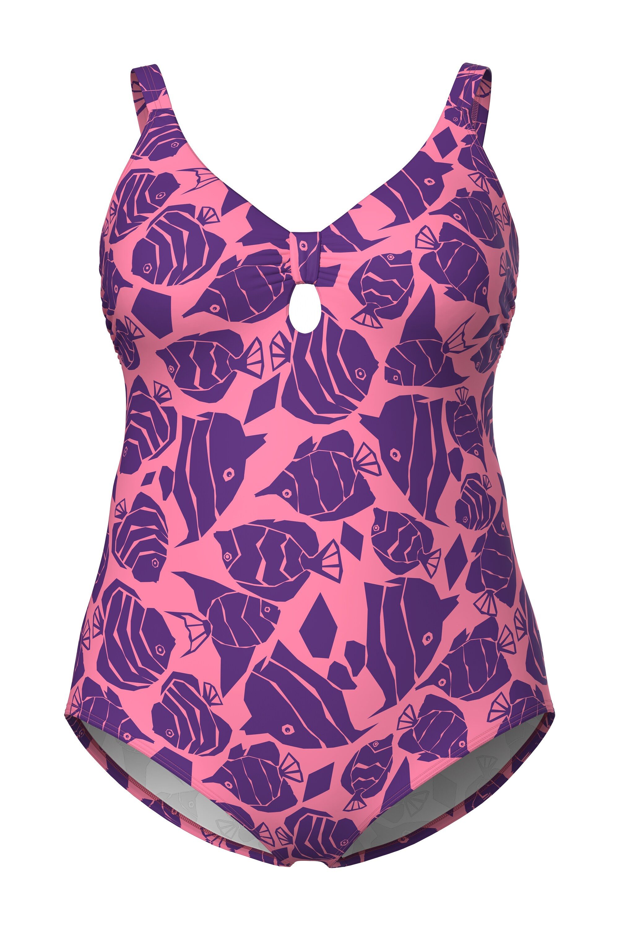 Ulla Popken Badeanzug Badeanzug Fische Softcups recycelt günstig online kaufen