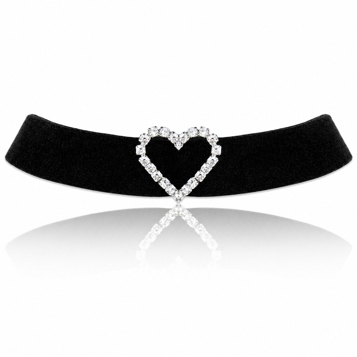LUISIA® Collier Samt Kropfband mit Strass Herz aus Kristallen von Swarovski® (1-tlg., inkl. Schmuckbox)