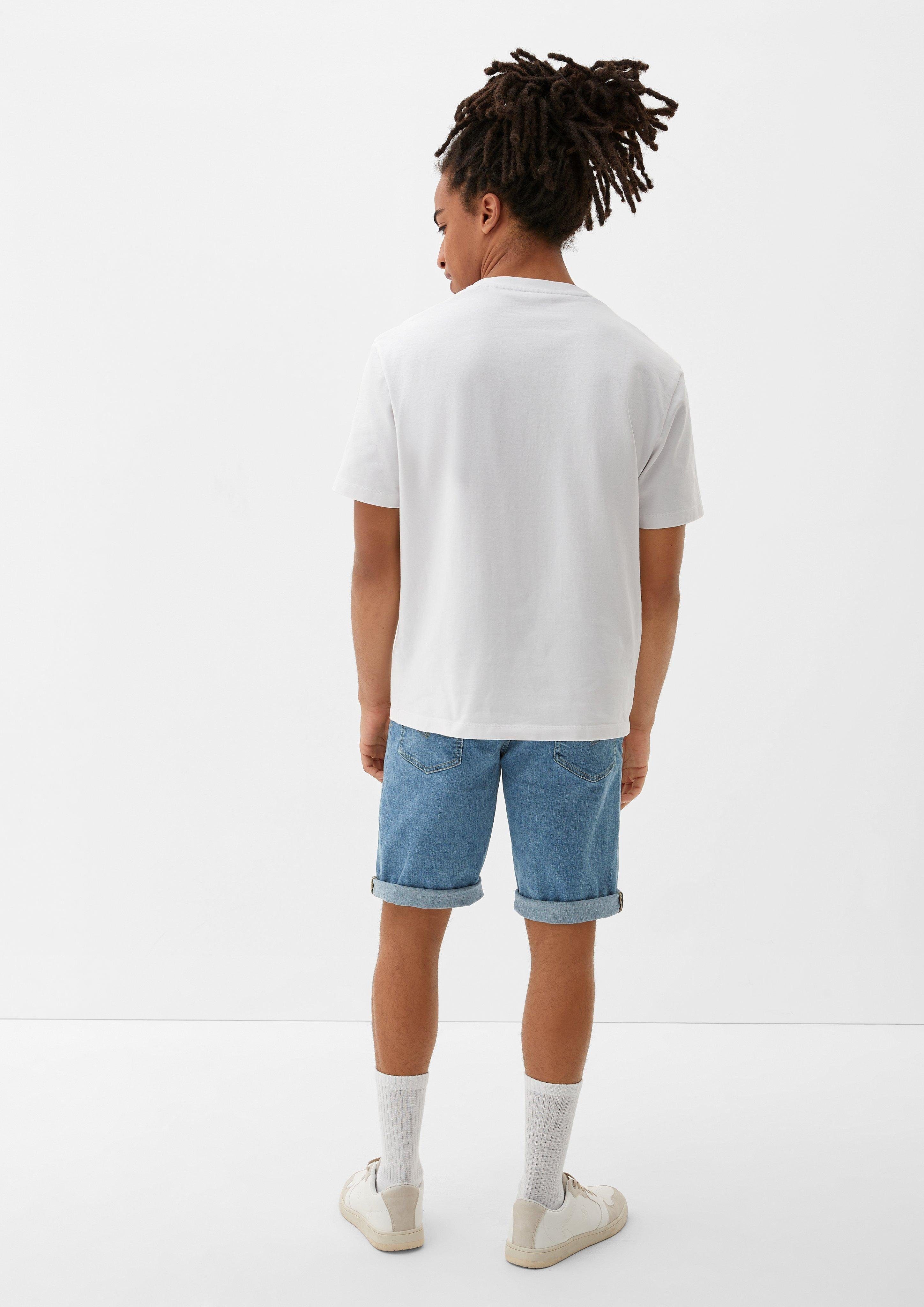 / Leg Regular Straight QS / John Fit / Jeansshorts Waschung Rise himmelblau Mid Jeans-Bermuda