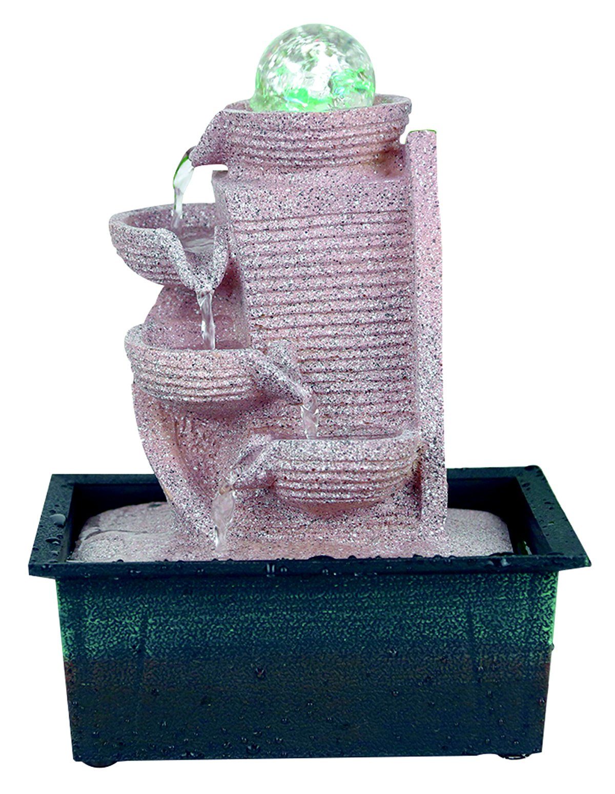 Wasserspiel Zimmerbrunnen mit Pumpe H27cm LED Beleuchtung Modell 5