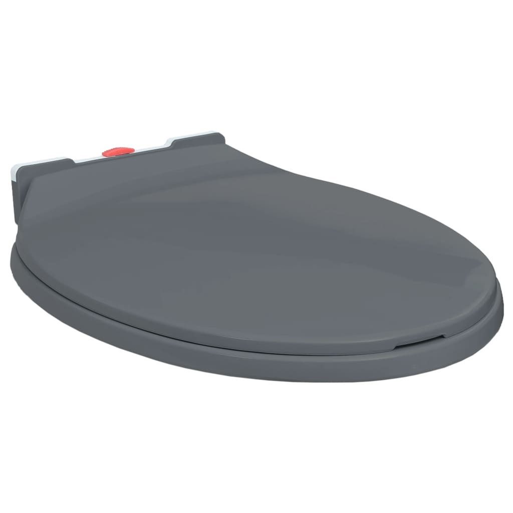 WC-Sitz Toilettensitz mit Absenkautomatik Quick-Release Grau Oval