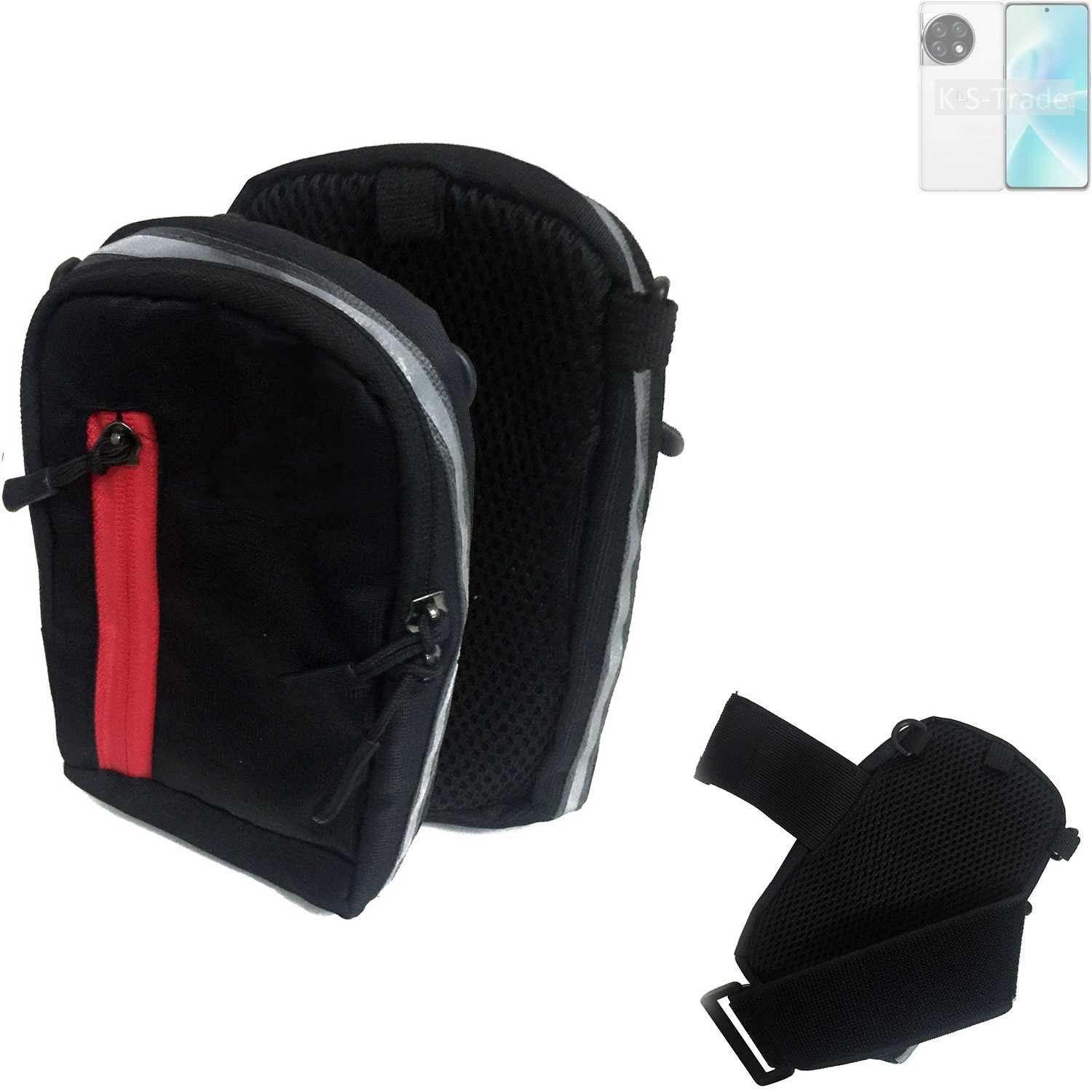 K-S-Trade Handyhülle für OnePlus 12R, Outdoor Gürteltasche Holster Umhängetasche schwarz Handy Tasche