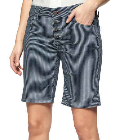 Coccara Bermudas »COCCARA Bermudas gestreifte Damen Jeans-Shorts mit Knopfleiste Trend-Shorts Blau/Weiß«