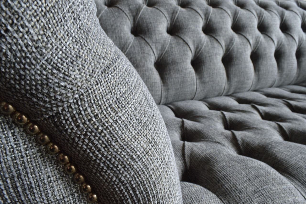 JVmoebel 3-Sitzer Chesterfield Design Luxus Textil #192, Sofa Couch Garnitur Made Sitz Europe in Polster