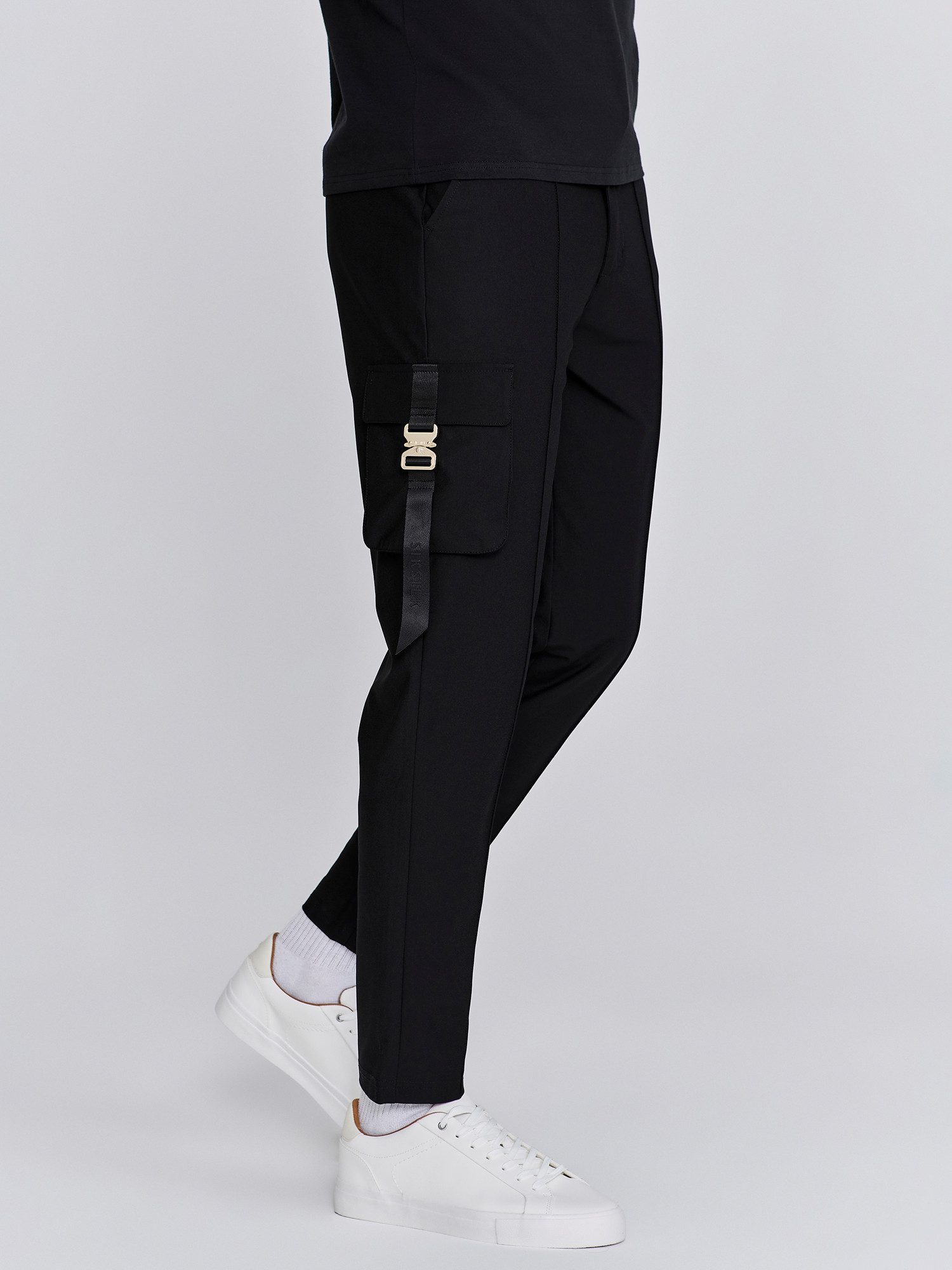 Siksilk Cargohose SikSilk Herren Schwarze Flight Cargo Hose